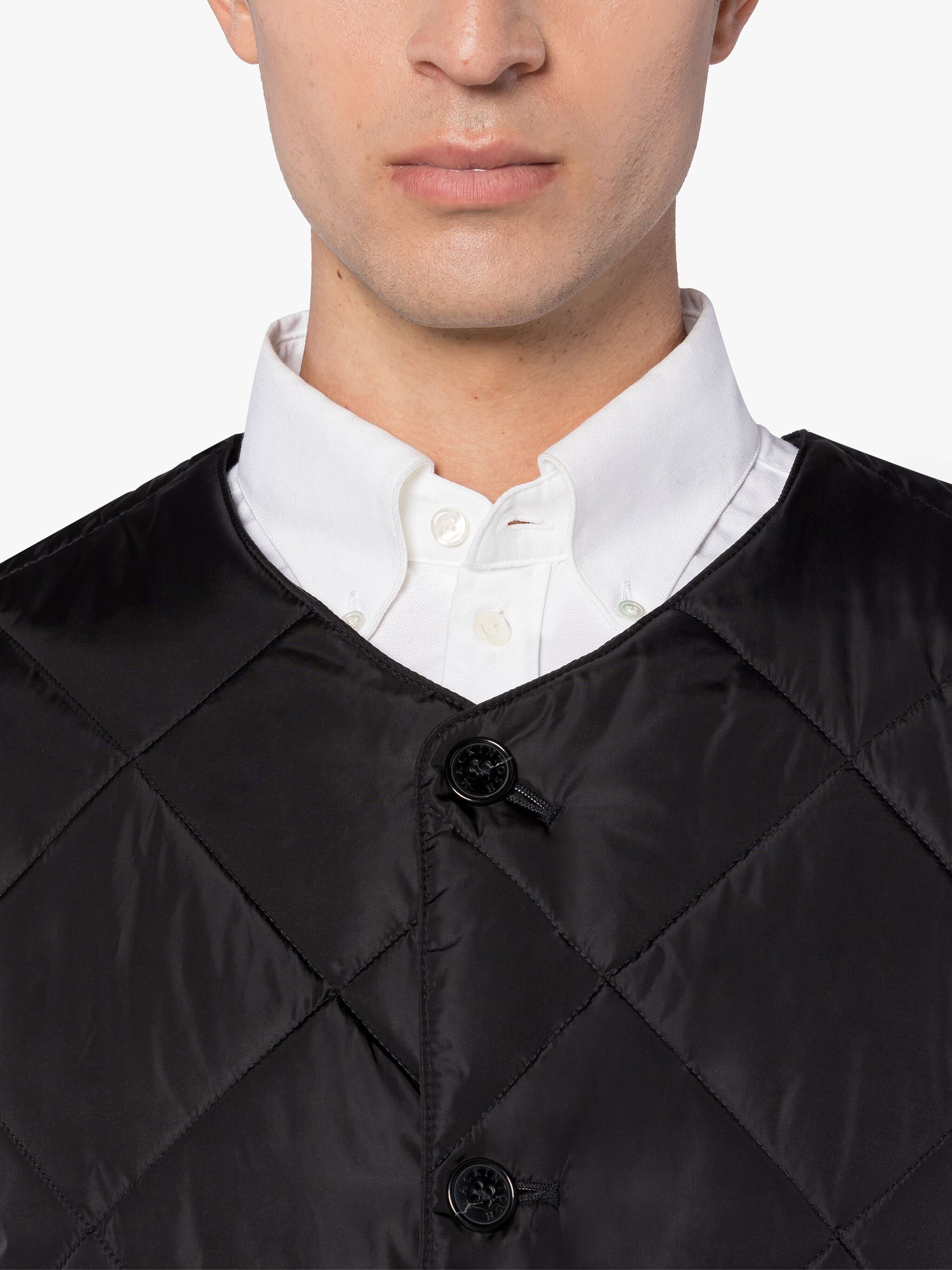 NEW HIG BLACK NYLON QUILTED LINER VEST - 5