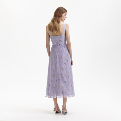 self-portrait Lilac Floral Chiffon Midi Dress outlook