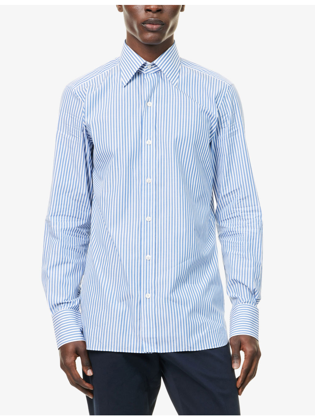 Stripe-Print Slim-Fit Cotton-Poplin Shirt - 3