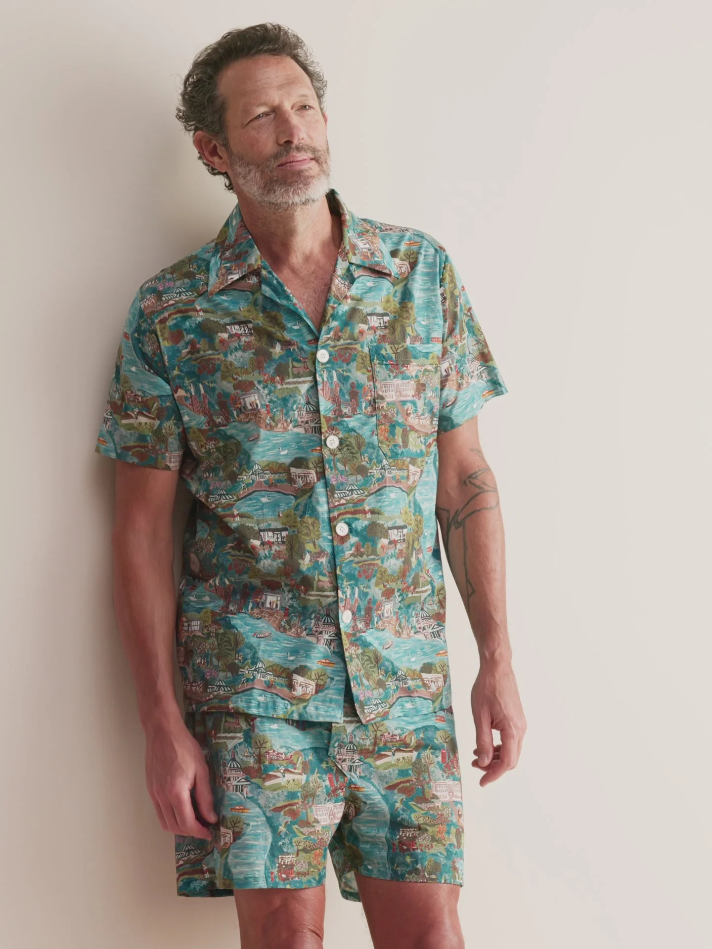 Men's Short Pajamas London Scenic Print Multi - 1
