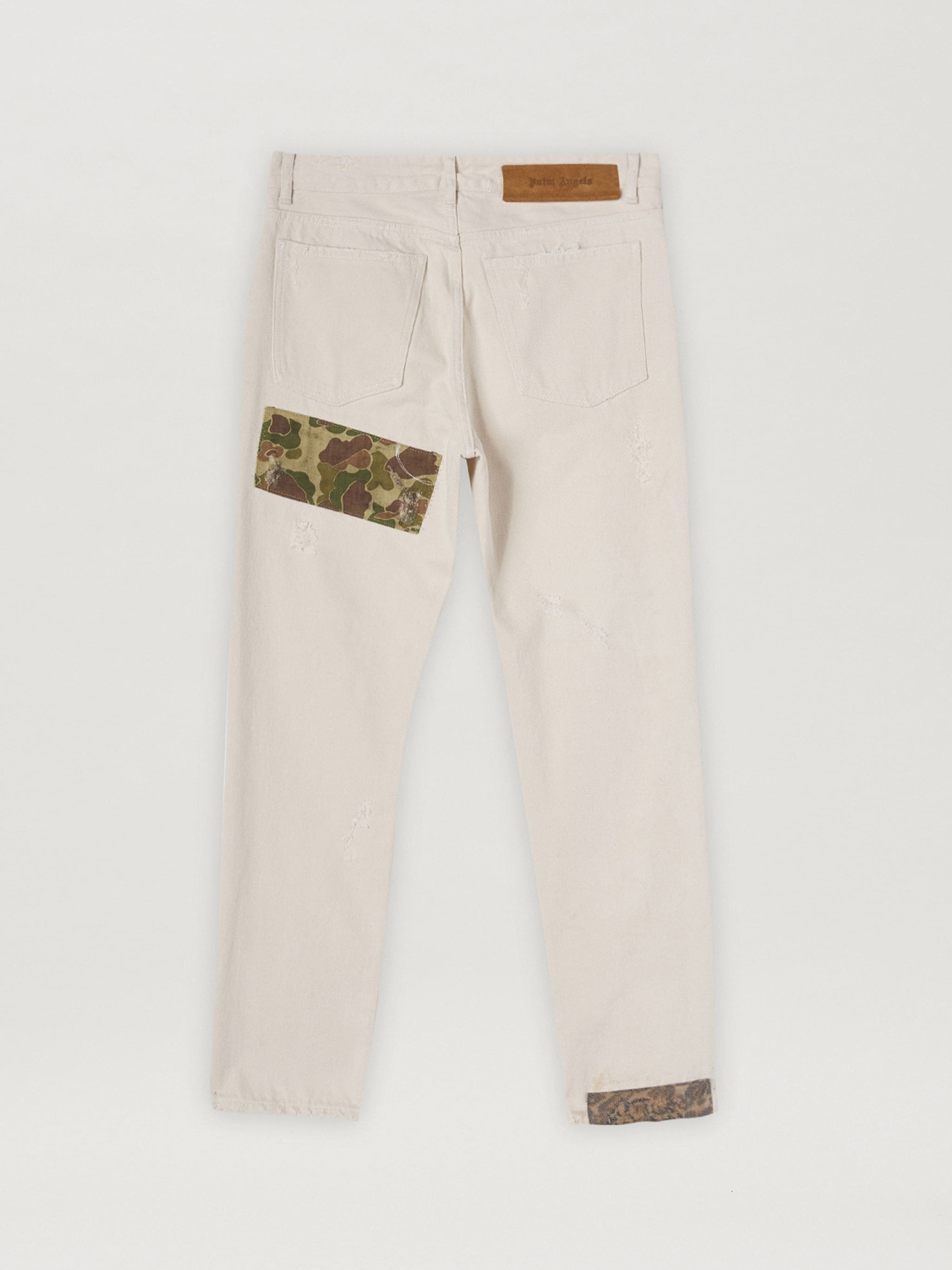 CURVED PALM TREE REGULAR DENIM PANTS - 7