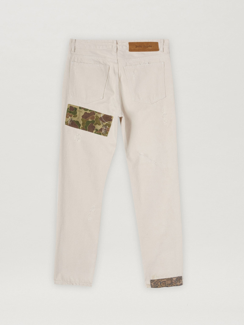 CURVED PALM TREE REGULAR DENIM PANTS 7