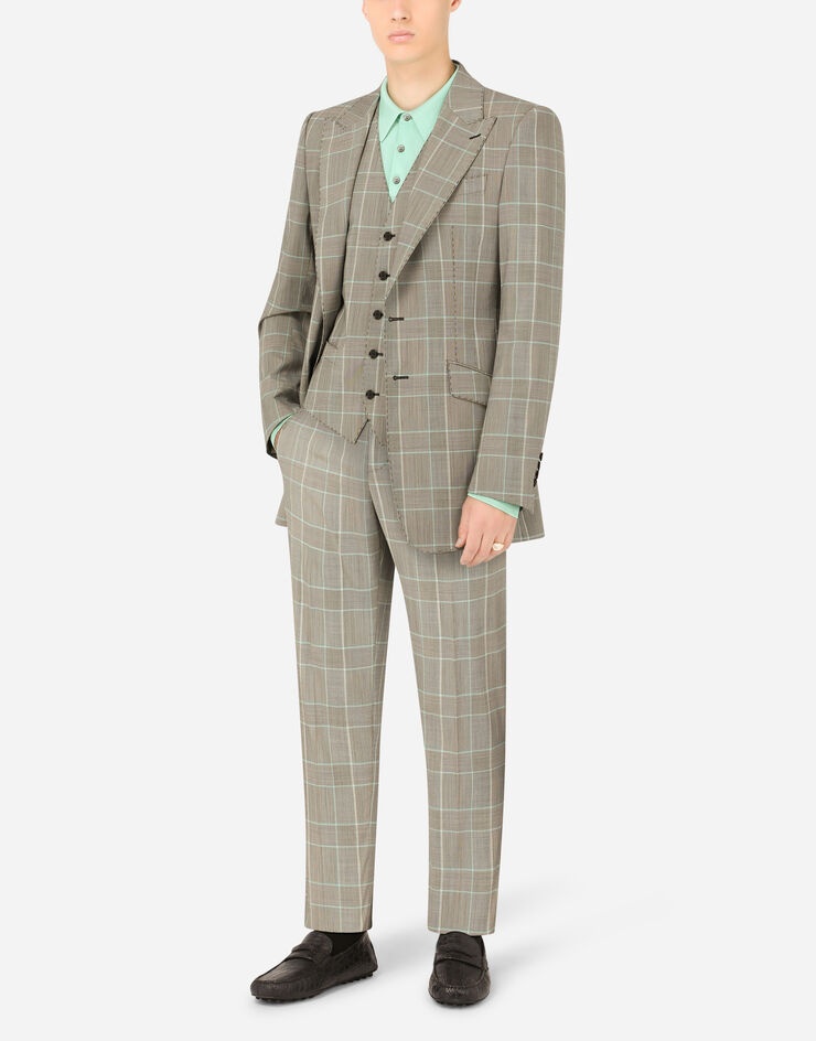 Three-piece glen plaid Beat-fit suit - 10