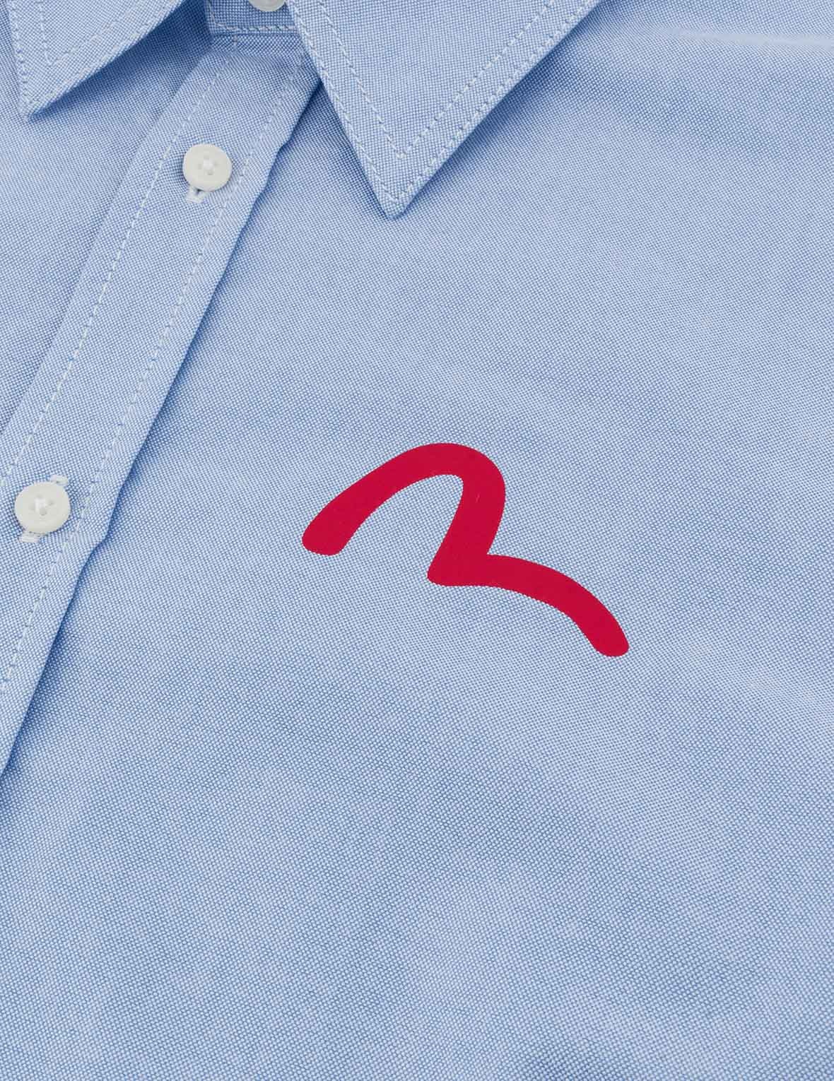Seagull Embroidery Relax Fit Long Sleeve Oxford Shirt - 5