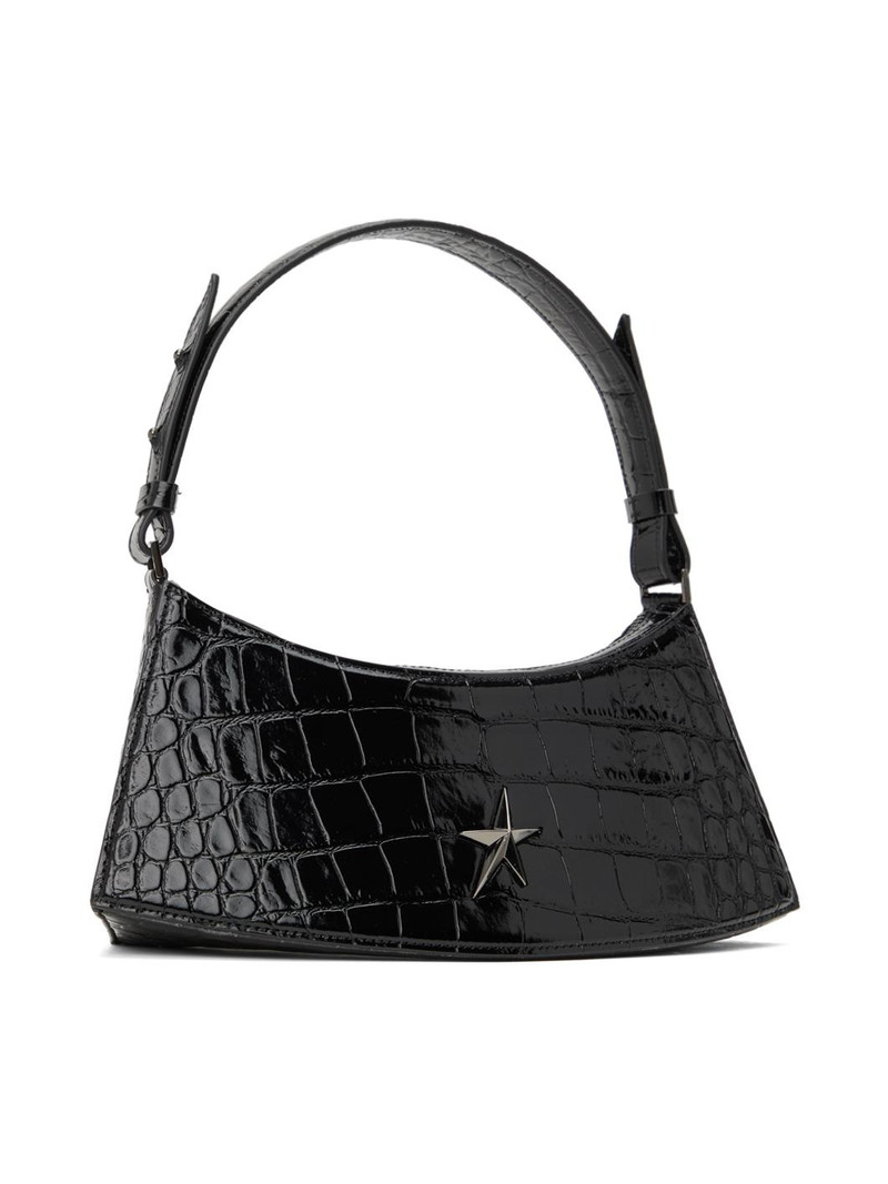 MUGLER Black Embossed Crocodile Zenith Bag outlook