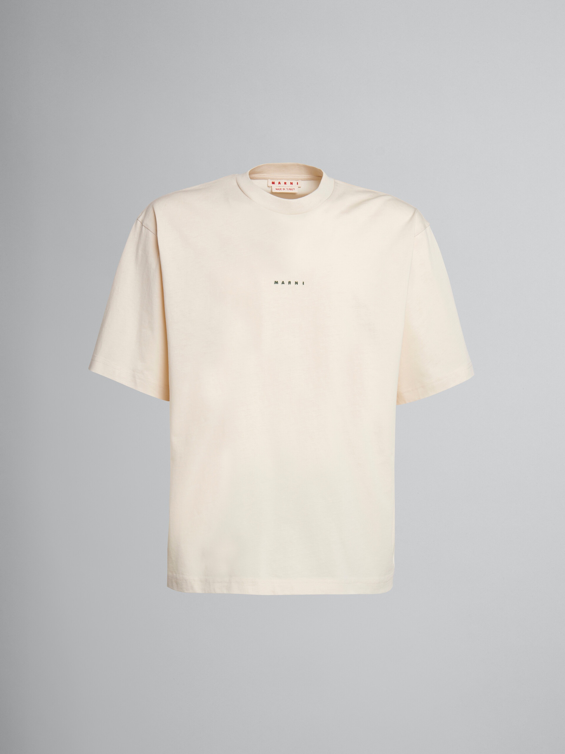 BEIGE BIO COTTON JERSEY T-SHIRT - 1