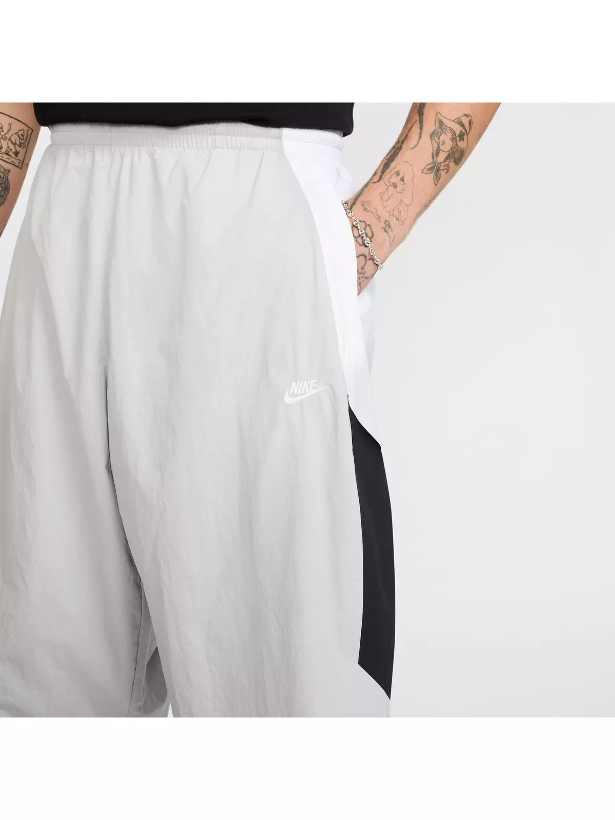 Men's Club Oversized Woven Track Pants -Grey - 3