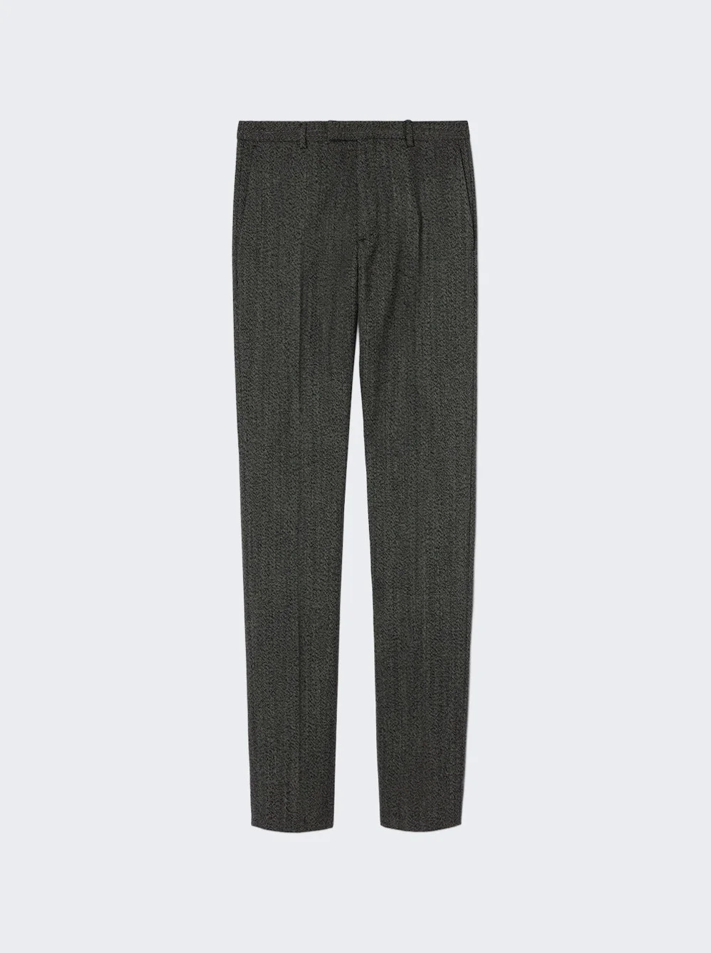Herringbone Mouline'pant Split On Back White And Black - 1