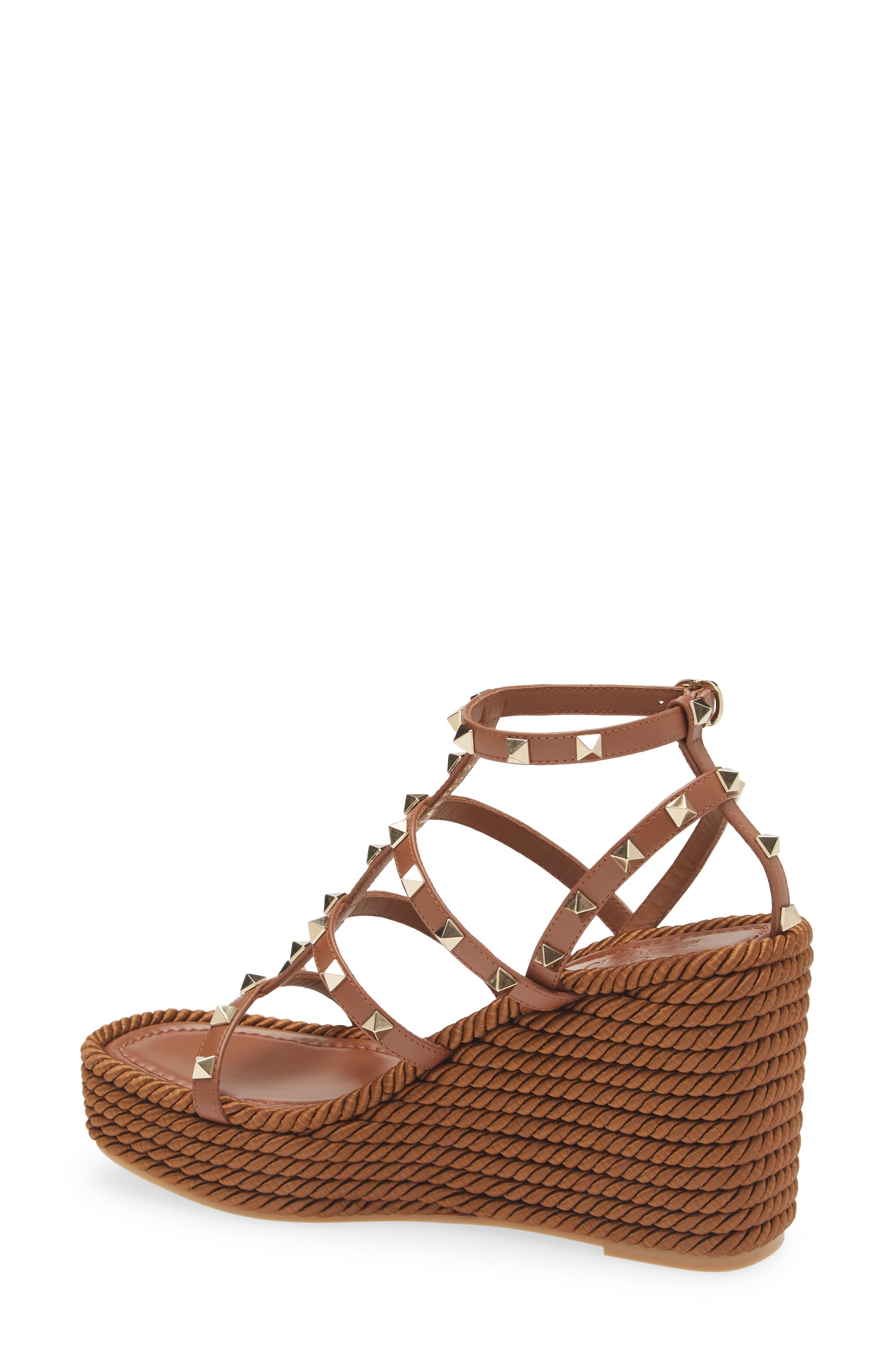 Valentino Garavani Rockstud Espadrille Sandal in Tobacco at Nordstrom - 2