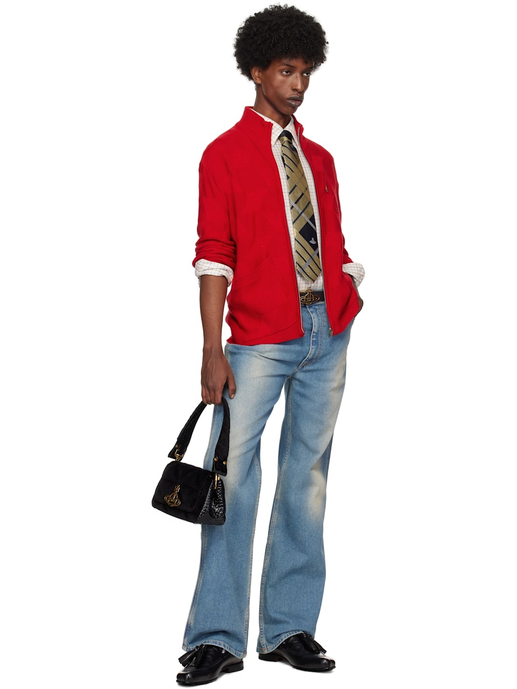 Red Fisherman Zip-Up Sweater - 5