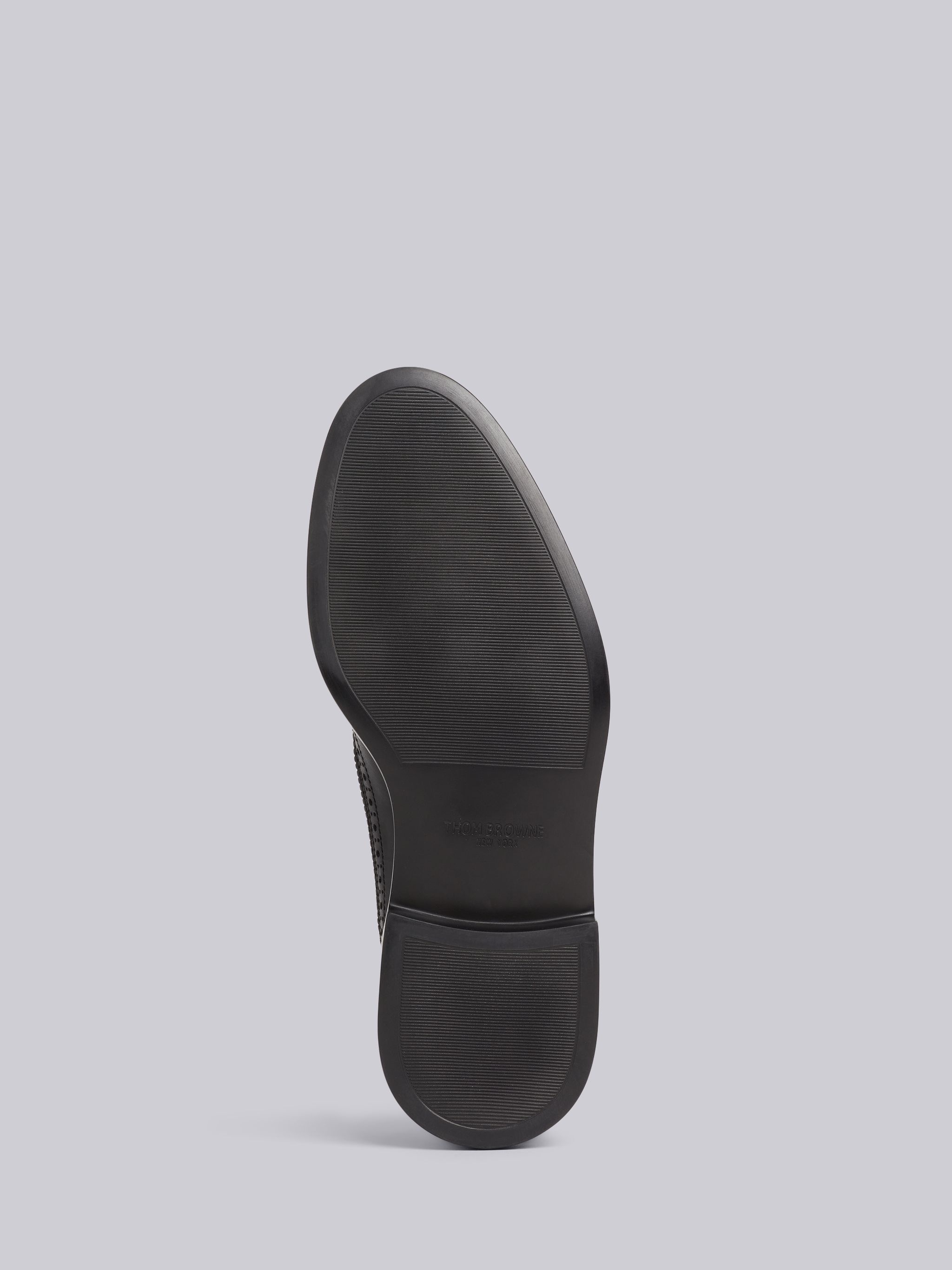 Black Vitello Calf Leather Grosgrain Tie Lightweight Rubber Sole Cut Out Thom John - 5