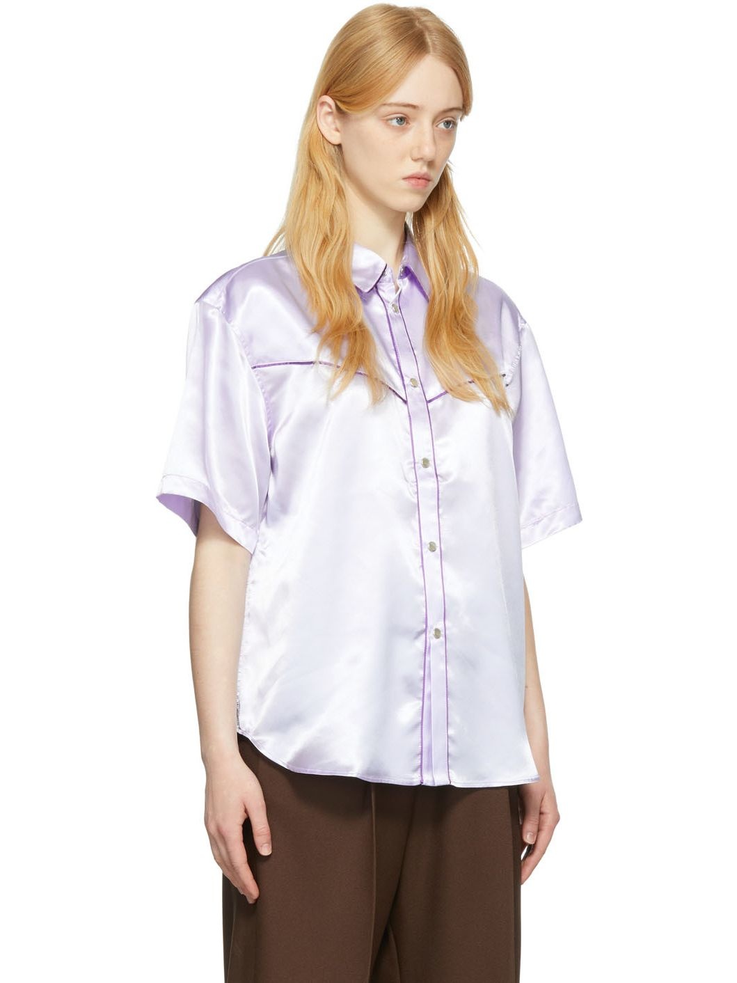 Purple Satin Shirt - 2