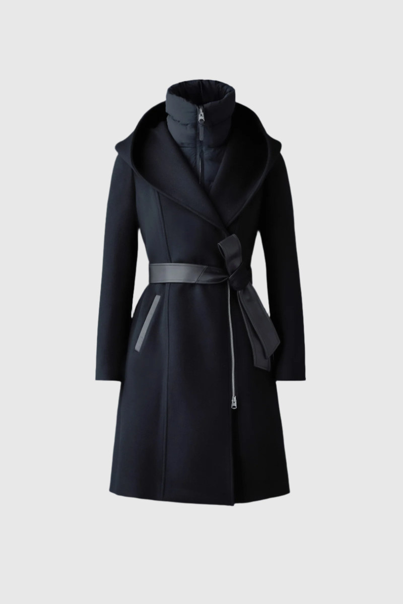 SHIA-SLB 2-in-1 double-face wool coat with removable bib 1