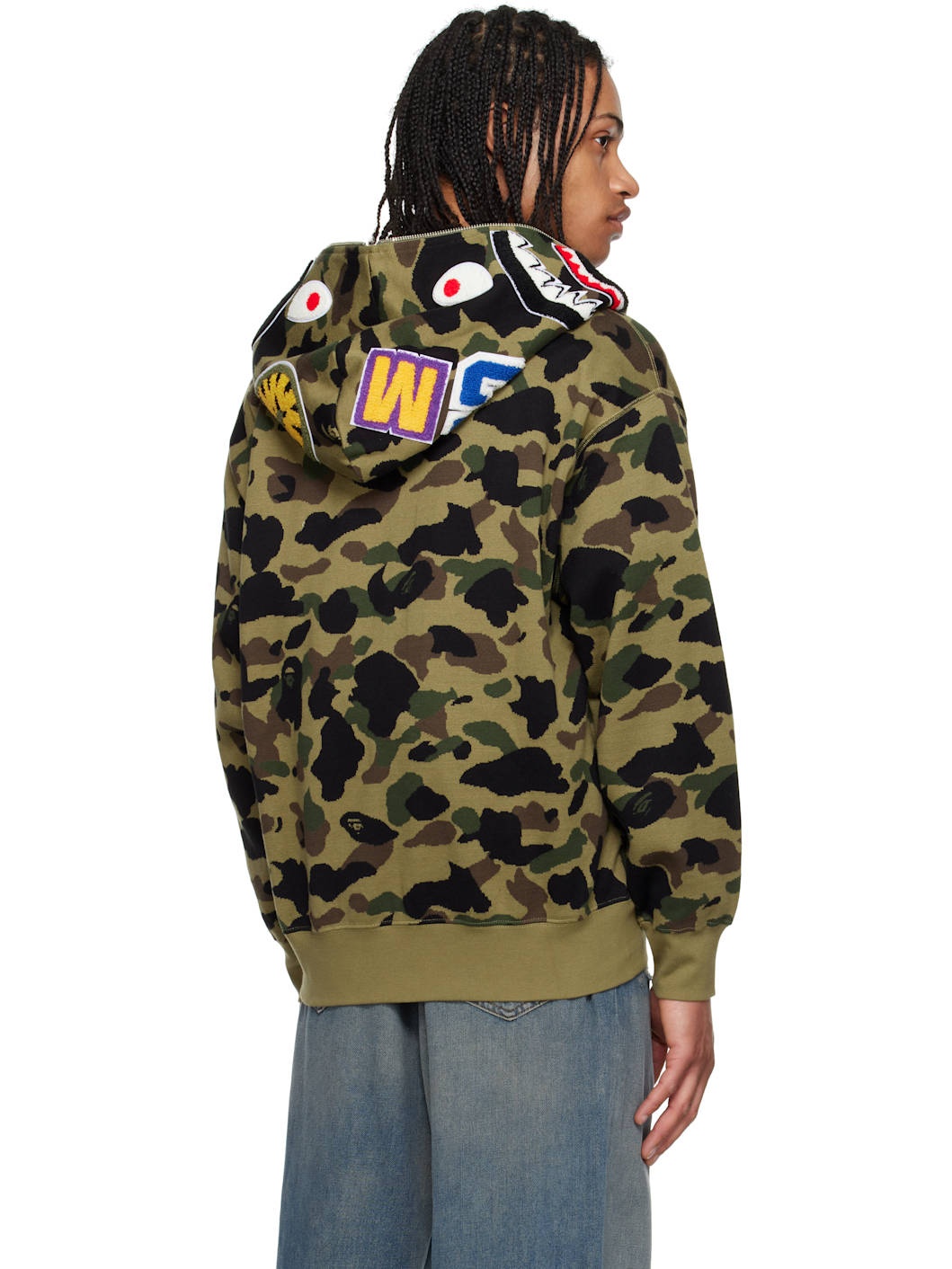 Green 1st Camo Jacquard Shark Full Zip Hoodie - 3