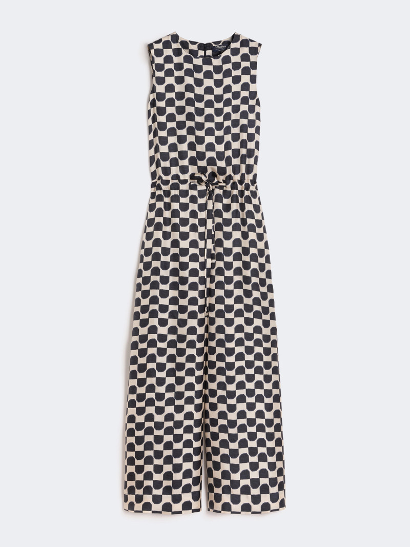 RONCHI Printed silk jumpsuit - BLACK 1