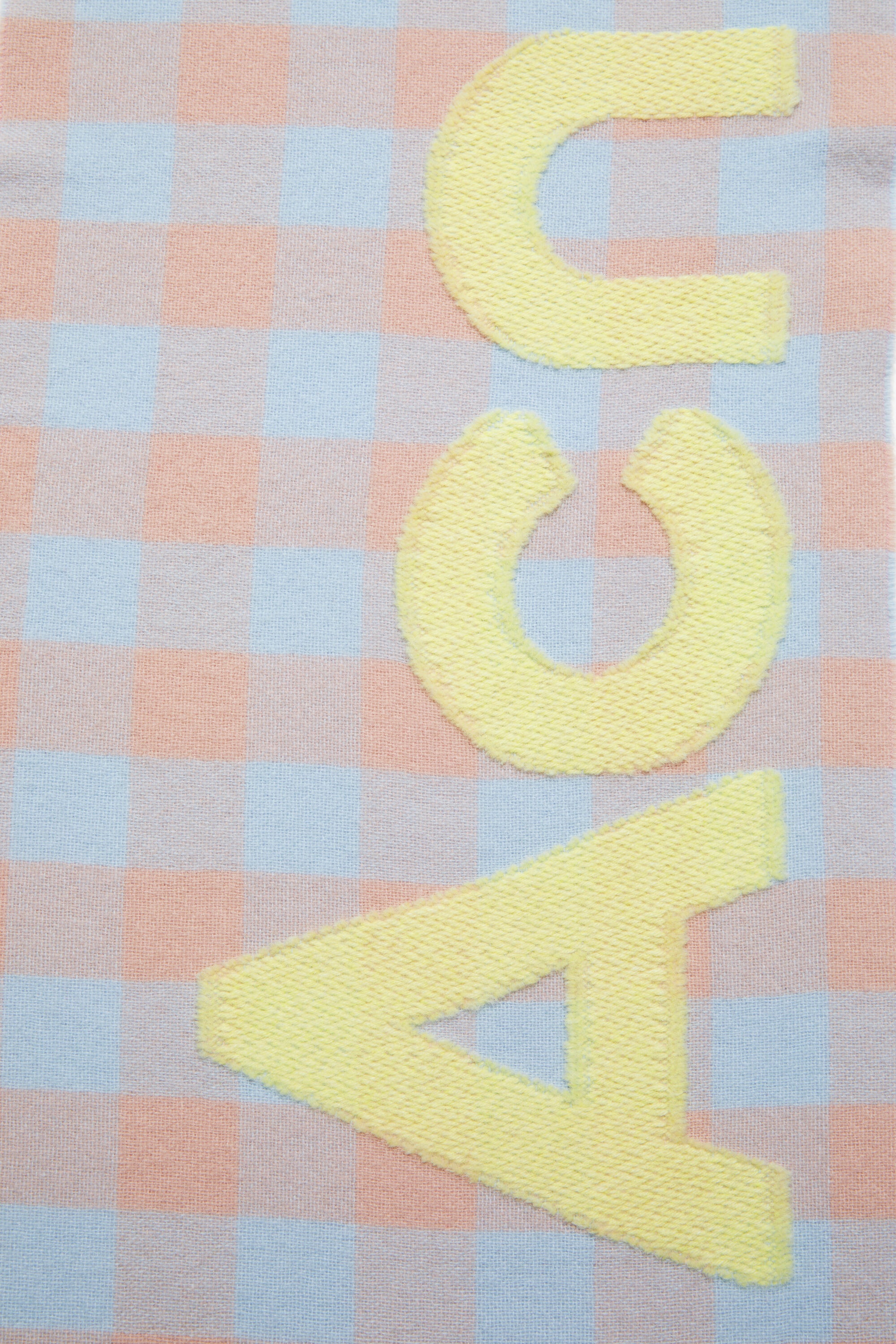 Check logo scarf - Camel beige/acid green - 5