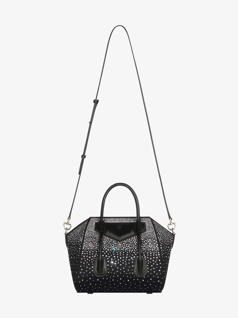 MINI ANTIGONA LOCK BAG IN SATIN WITH STRASS 3