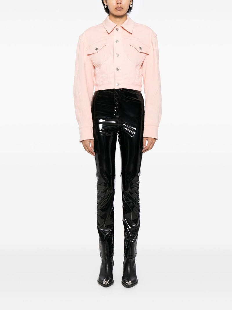 MUGLER logo patch denim jacket outlook