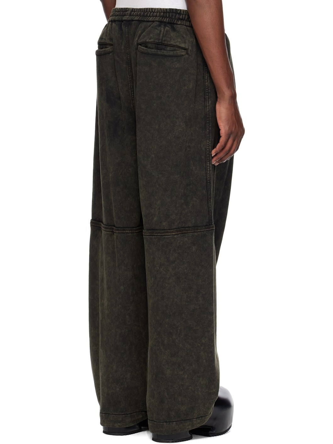 Juun. J Khaki Garment Dyed Wide Sweatpants - 3