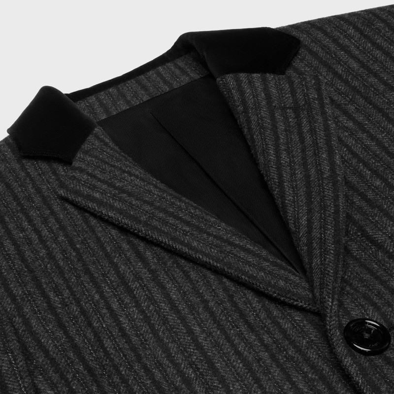 chesterfield coat in striped wool 3