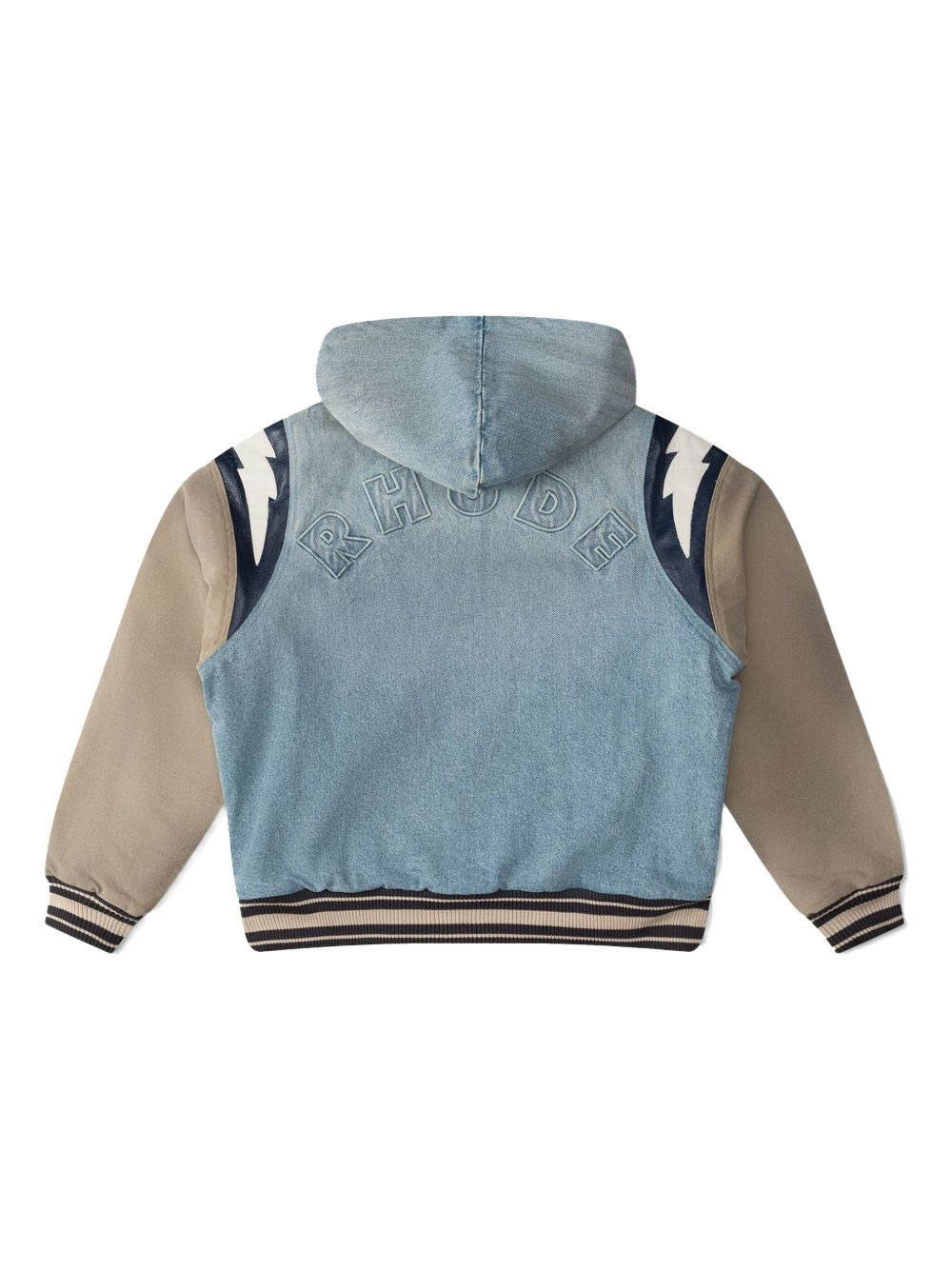 Lightning denim hooded bomber jacket - 2