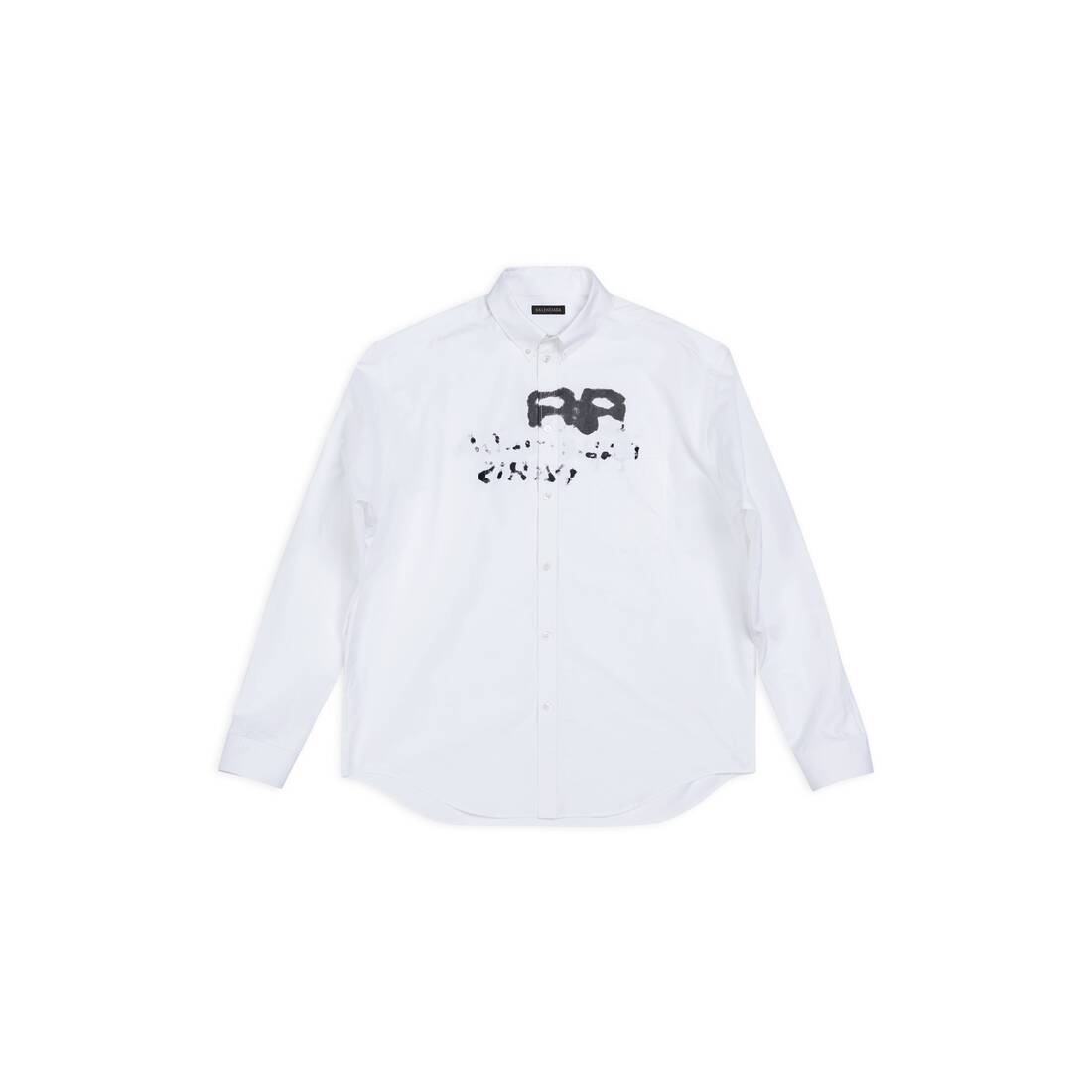 Men's Hand Drawn Bb Icon Long Sleeve Shirt Large Fit in White - 1