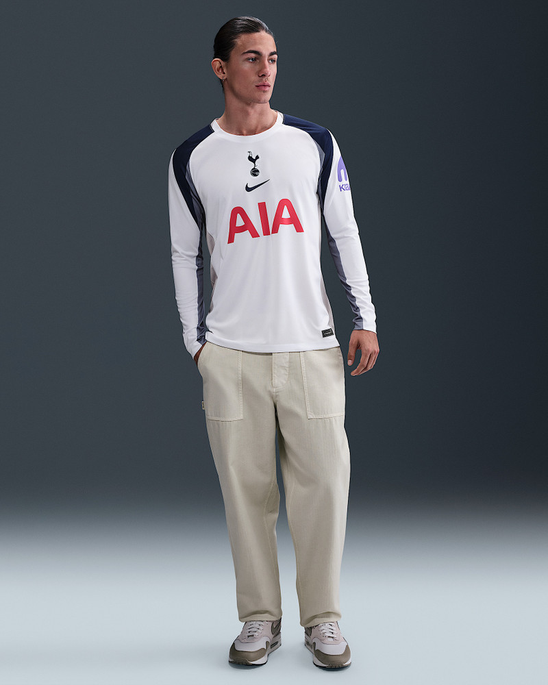Tottenham Hotspur 2025/26 Stadium Home Men's Nike Dri-FIT Soccer Replica Long-Sleeve Jersey 4