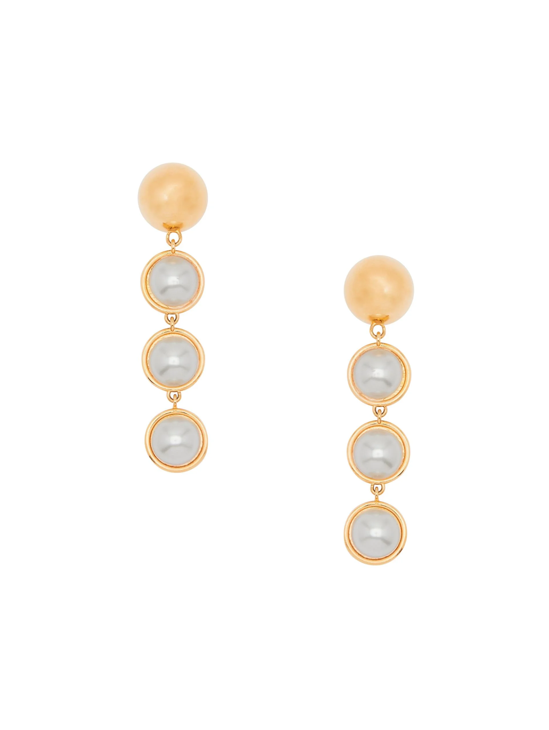 Women's Goldtone Faux-Pearl Sphere Drop Earrings - Pearl - 1