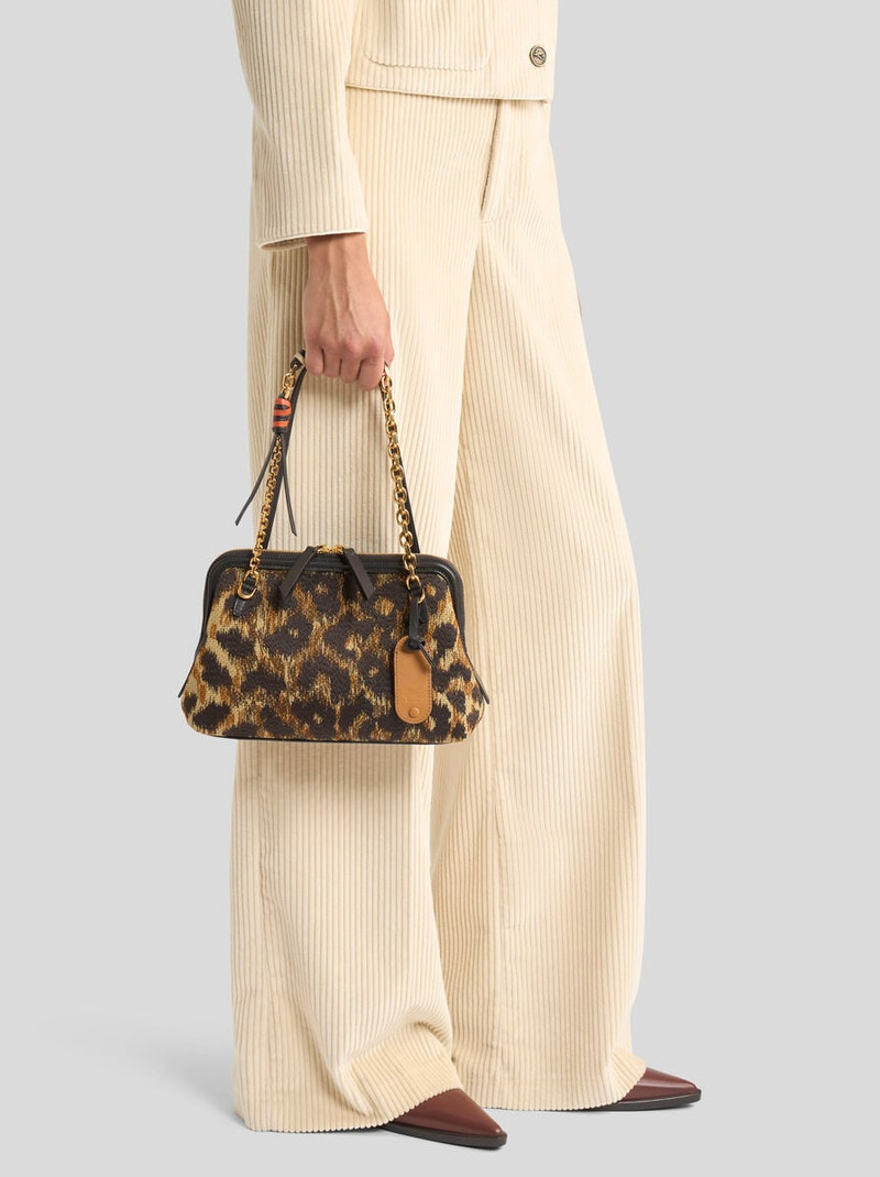 Etro SMALL RAFFIA DOC BAG WITH ANIMAL EMBROIDERY outlook