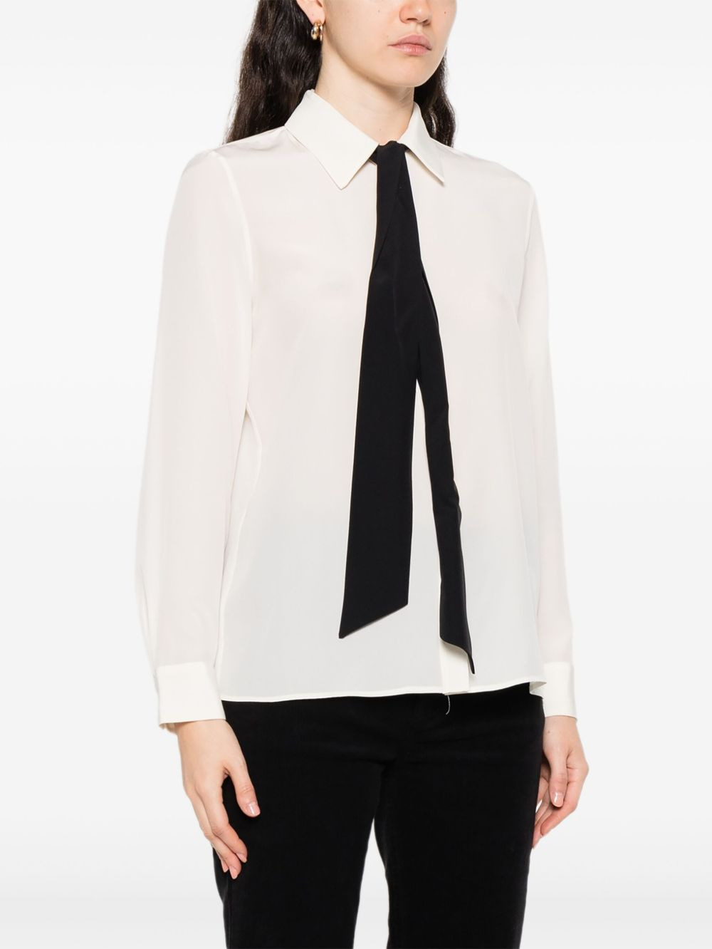 bow-detail silk blouse - 3