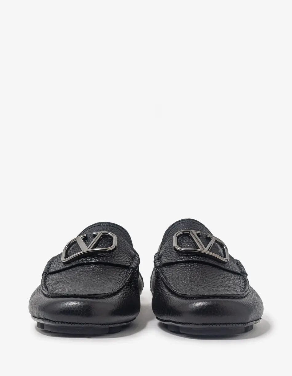Valentino Black VLogo Driving Shoes - 6