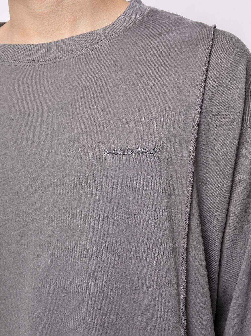 reverse-seam detail T-shirt - 5