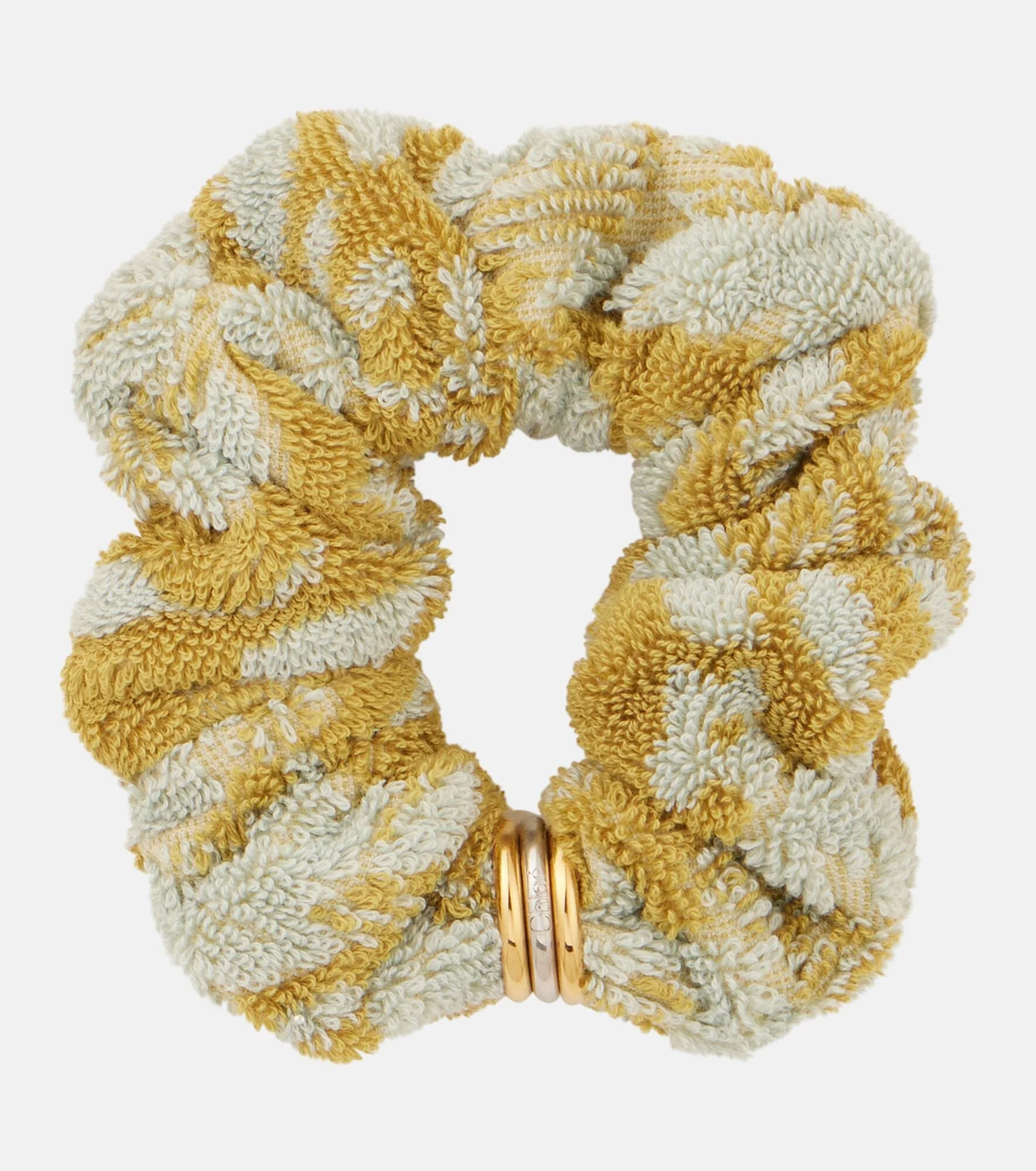 Floral cotton terry scrunchie - 1
