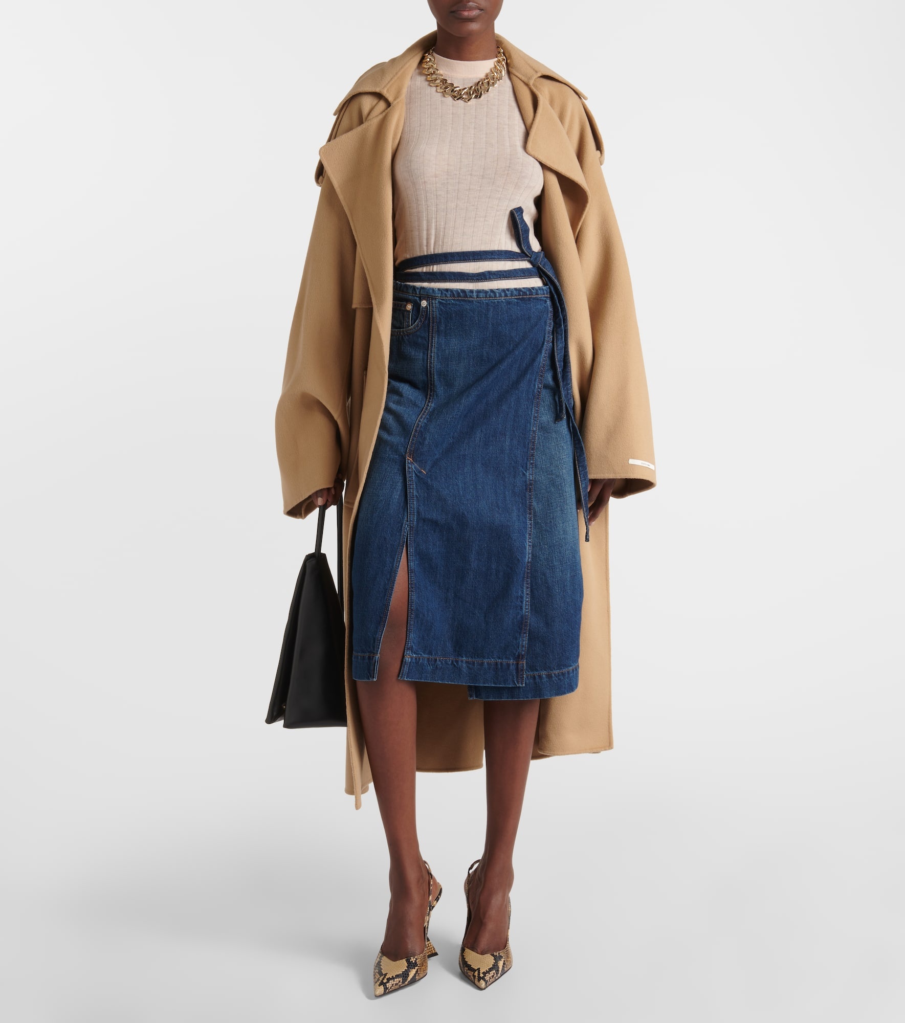 Denim wrap skirt - 2