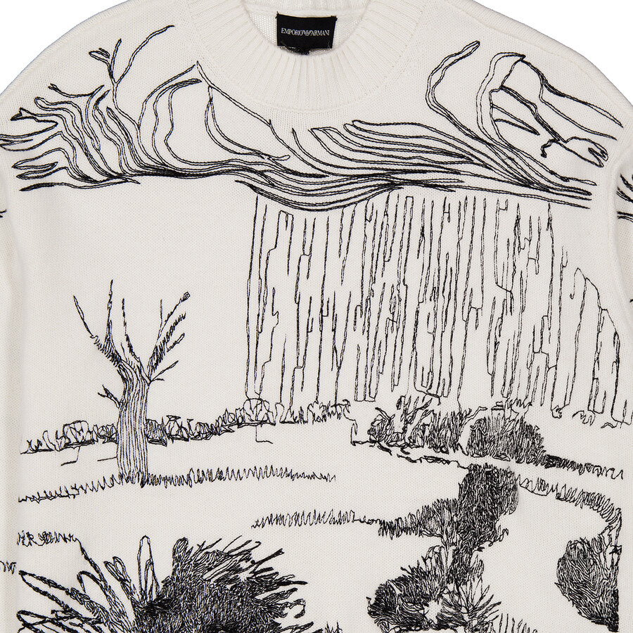 Emporio Armani Nature Embroidery Alpaca-Blend Sweater - 2