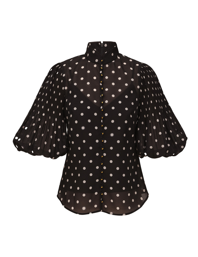 PLEATED BUTTON BLOUSE 1