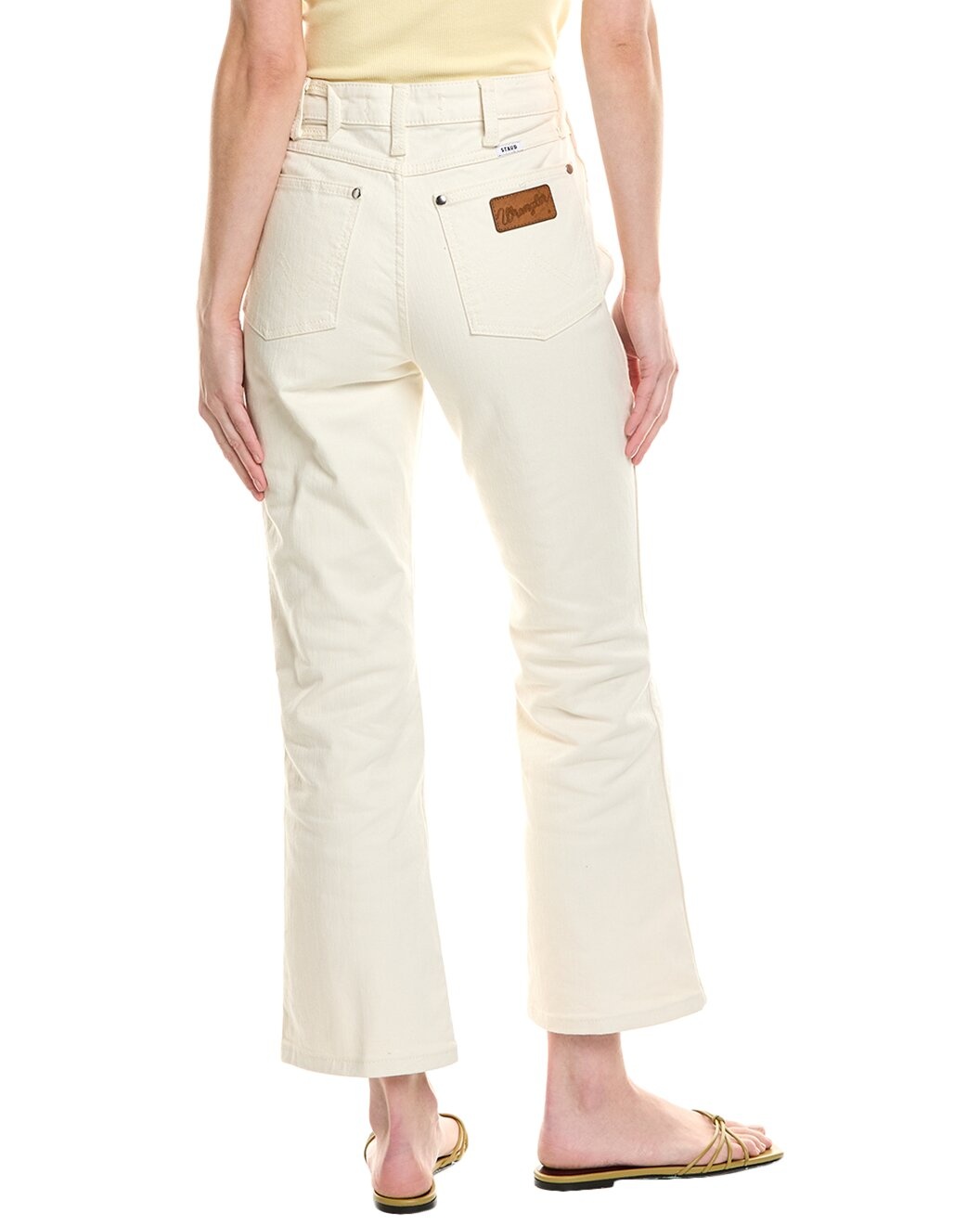 STAUD x Wrangler The Cropped Cream Bootcut Jean - 3