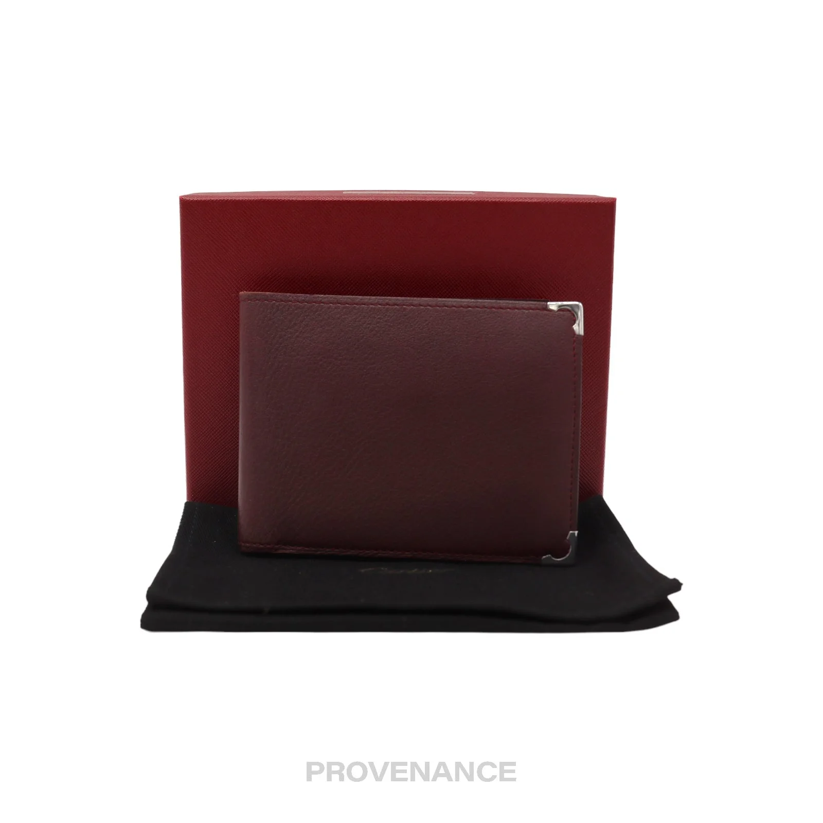 Cartier Bifold Wallet - Burgundy Calfskin Leather - 1
