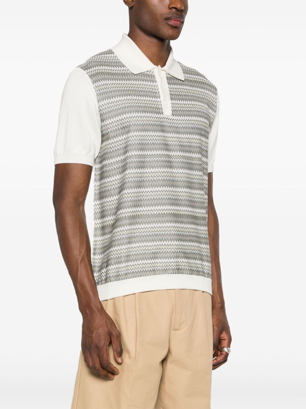 zigzag knitted polo shirt - 3