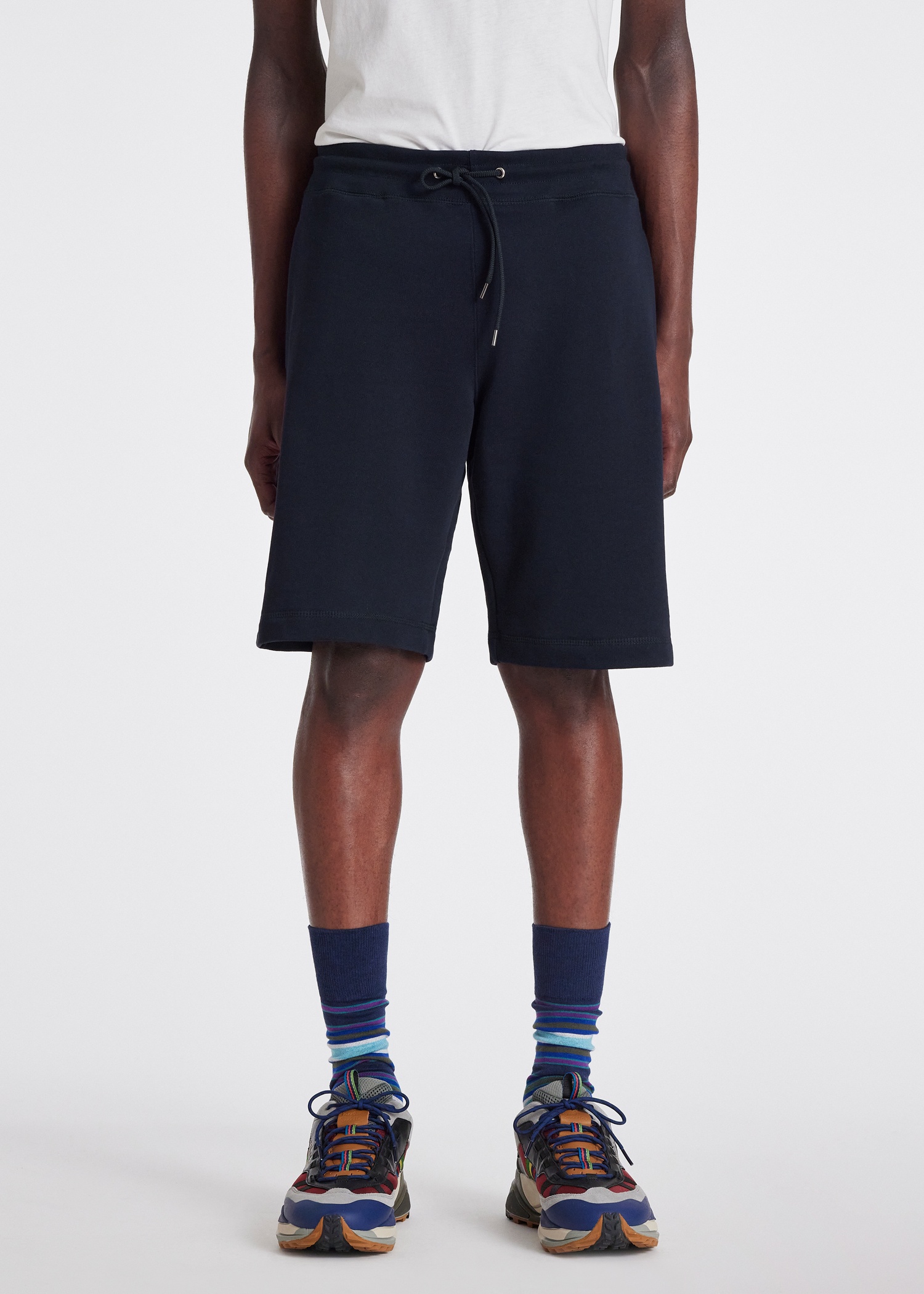 Dark Navy Cotton Zebra Logo Shorts - 4