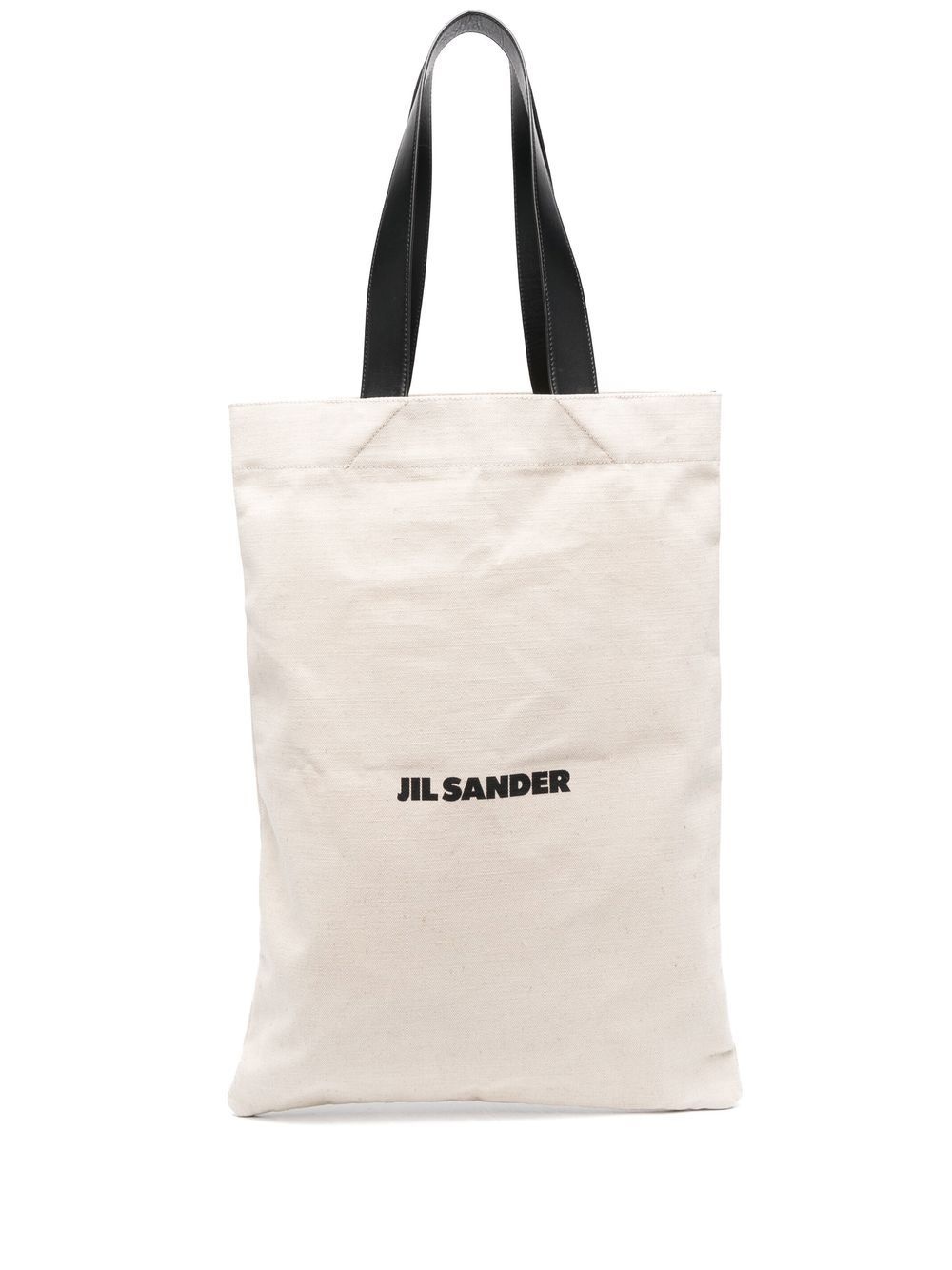 logo-print linen tote bag - 1