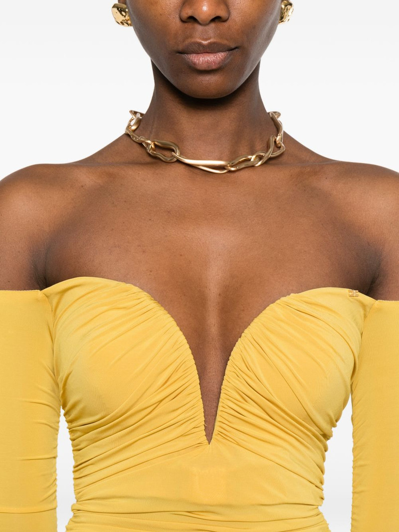 V-neckline draped bodysuit 5