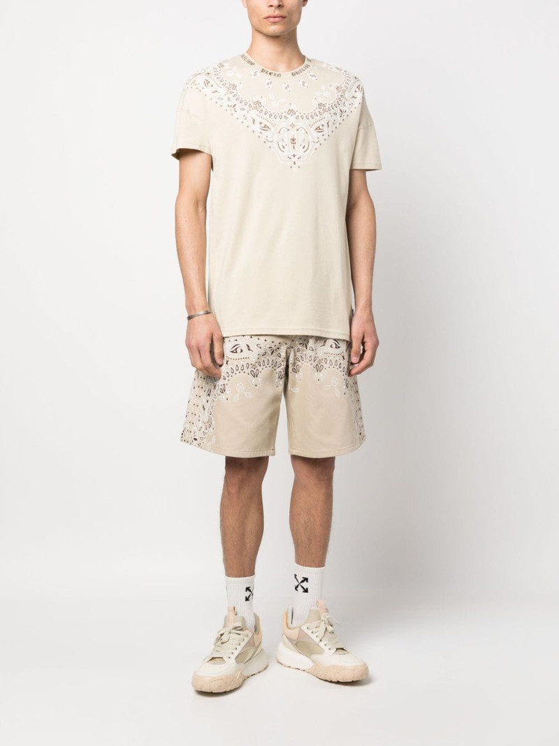 PHILIPP PLEIN bandana-print denim shorts outlook