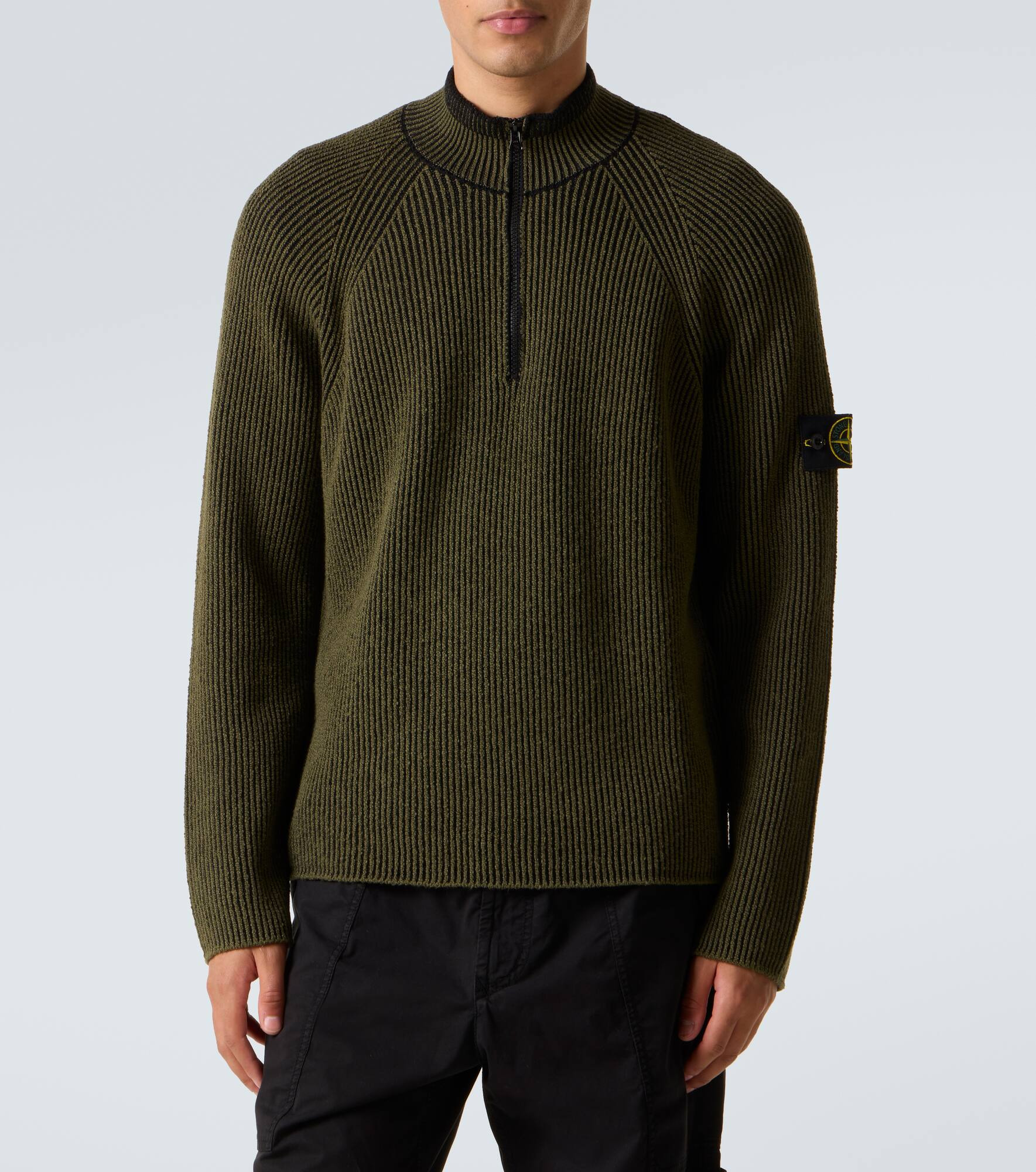 Compass wool and cotton-blend sweater - 3
