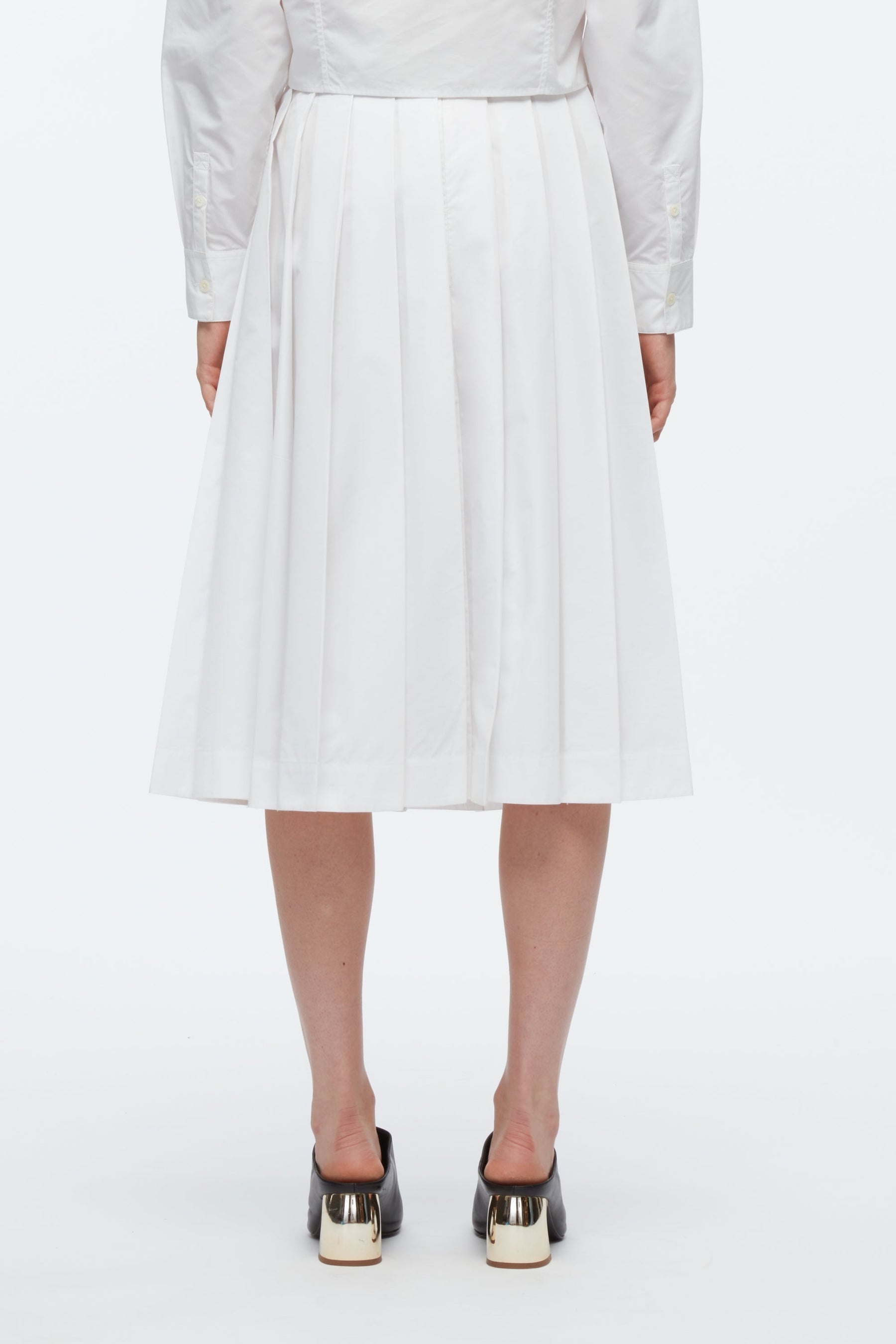 Knife Pleat Belted Skirt - 4