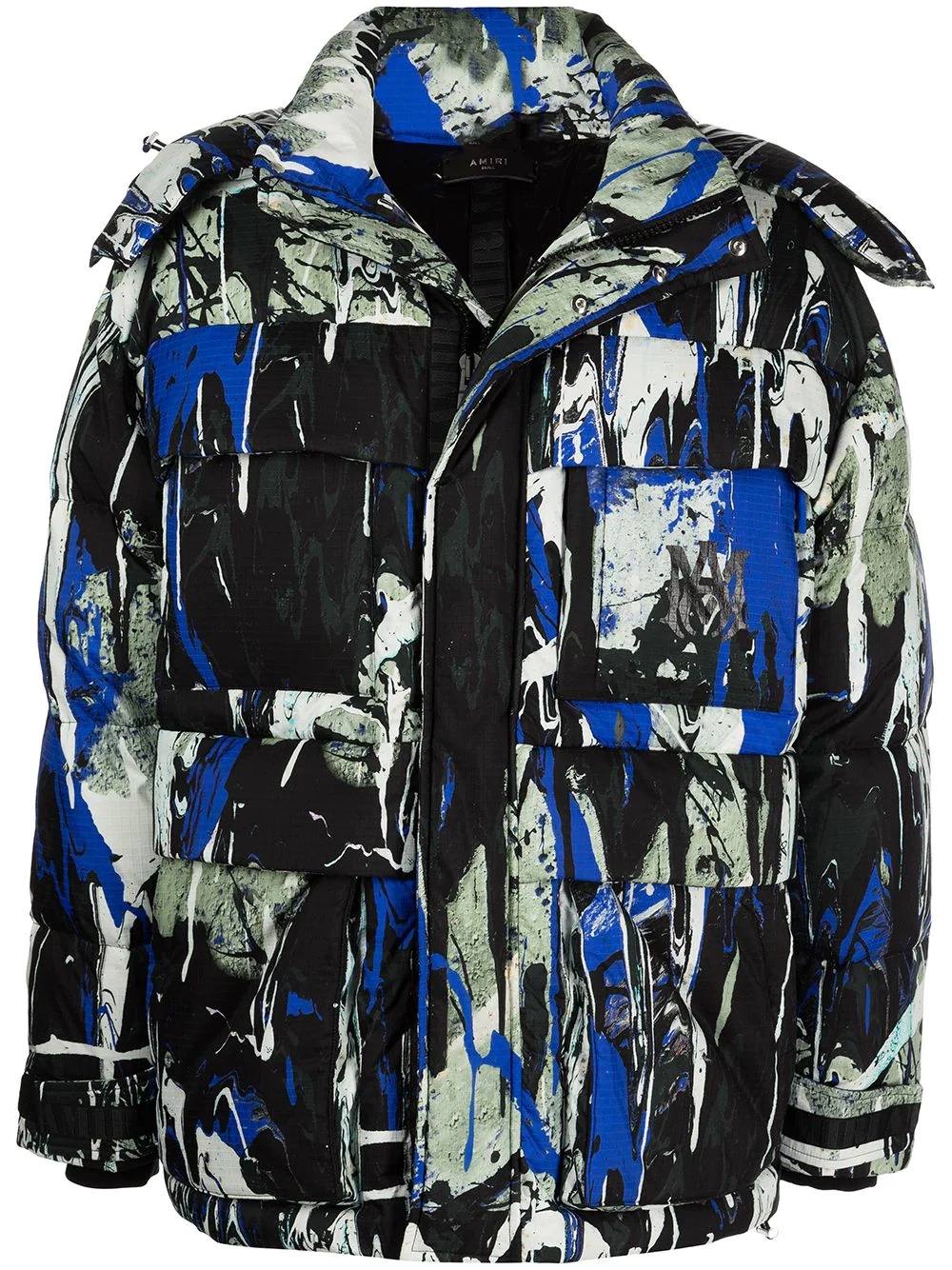 paint-splatter puffer jacket - 1