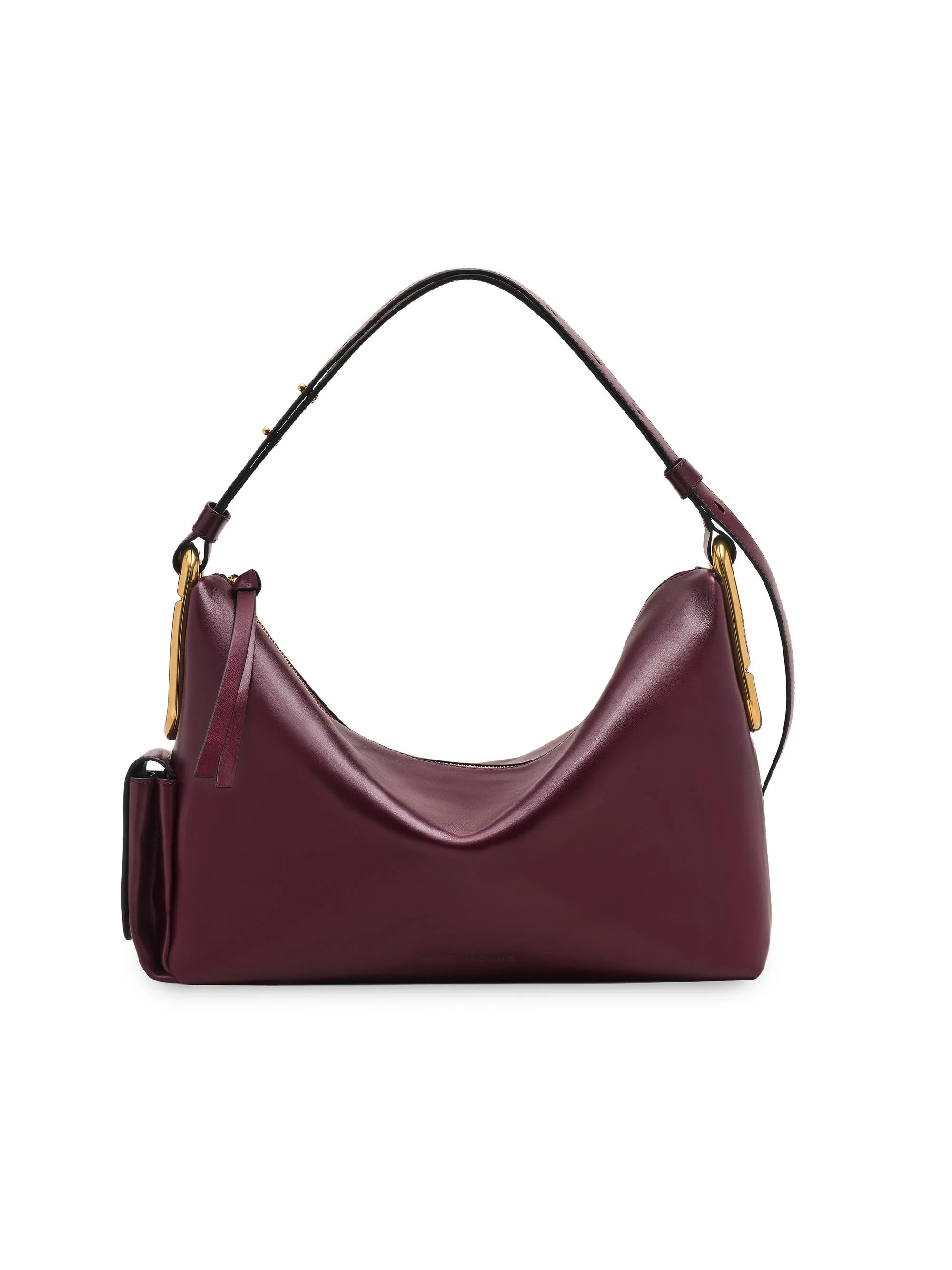 Women's Scene Large Leather Shoulder Bag - Dark Port - 1