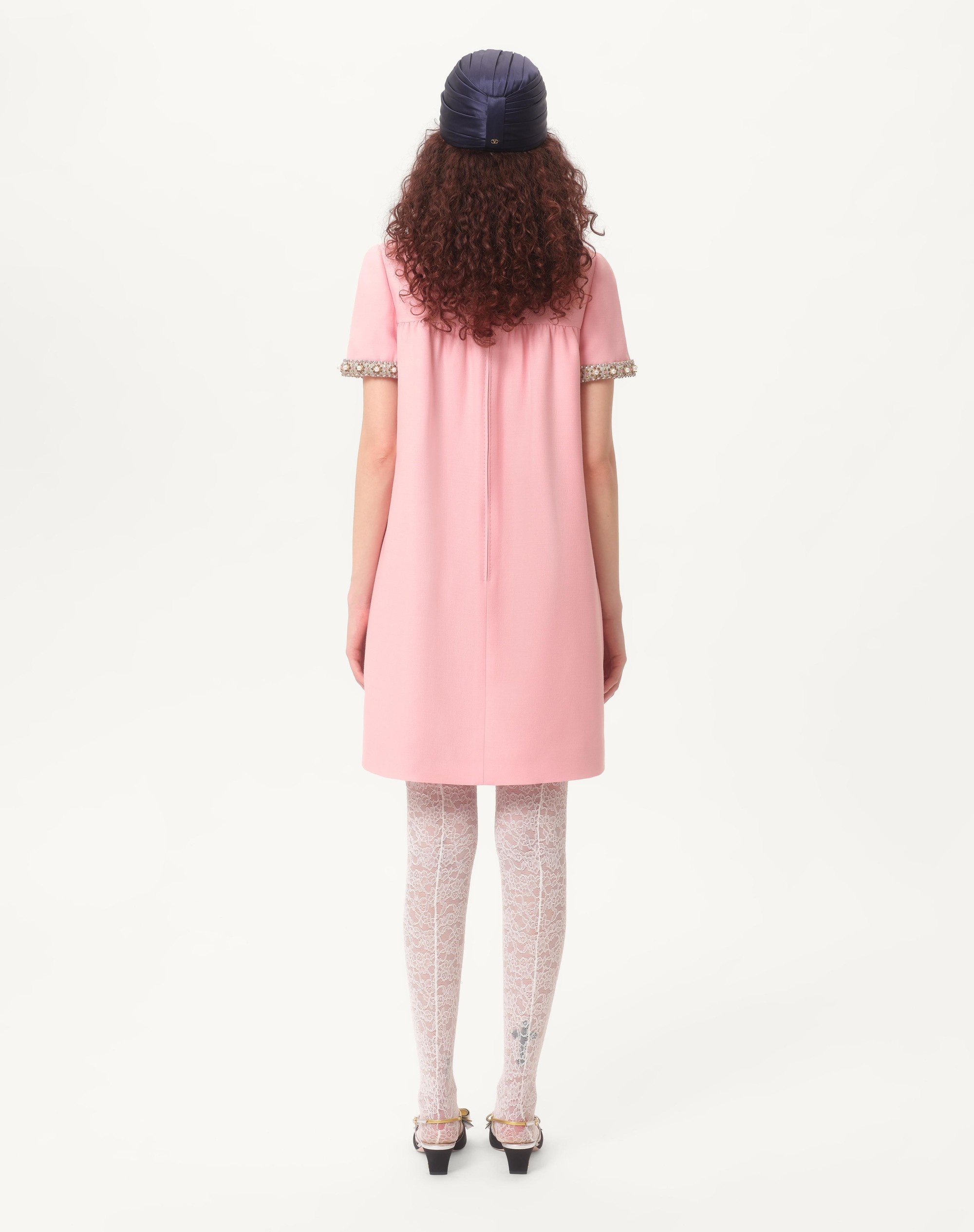 EMBROIDERED CREPE COUTURE SHORT DRESS - 6