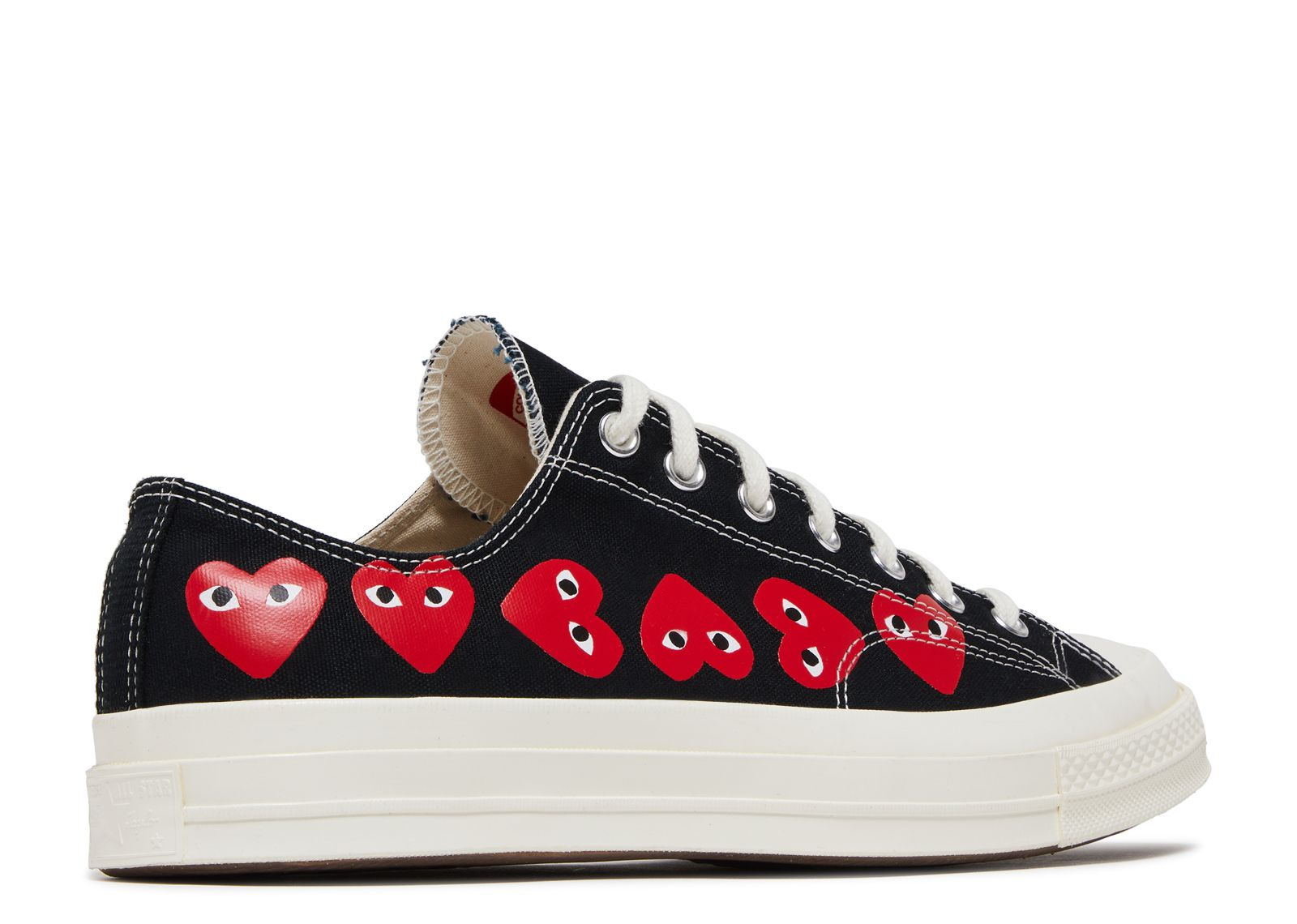 COMME DES GARÇONS PLAY X CHUCK 70 LOW 'MULTI HEART - BLACK' - 3