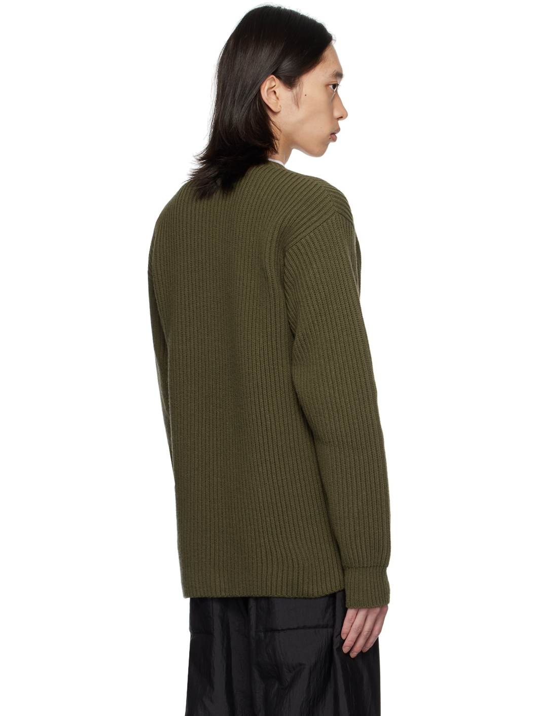 Khaki Ribbed Sweater - 3